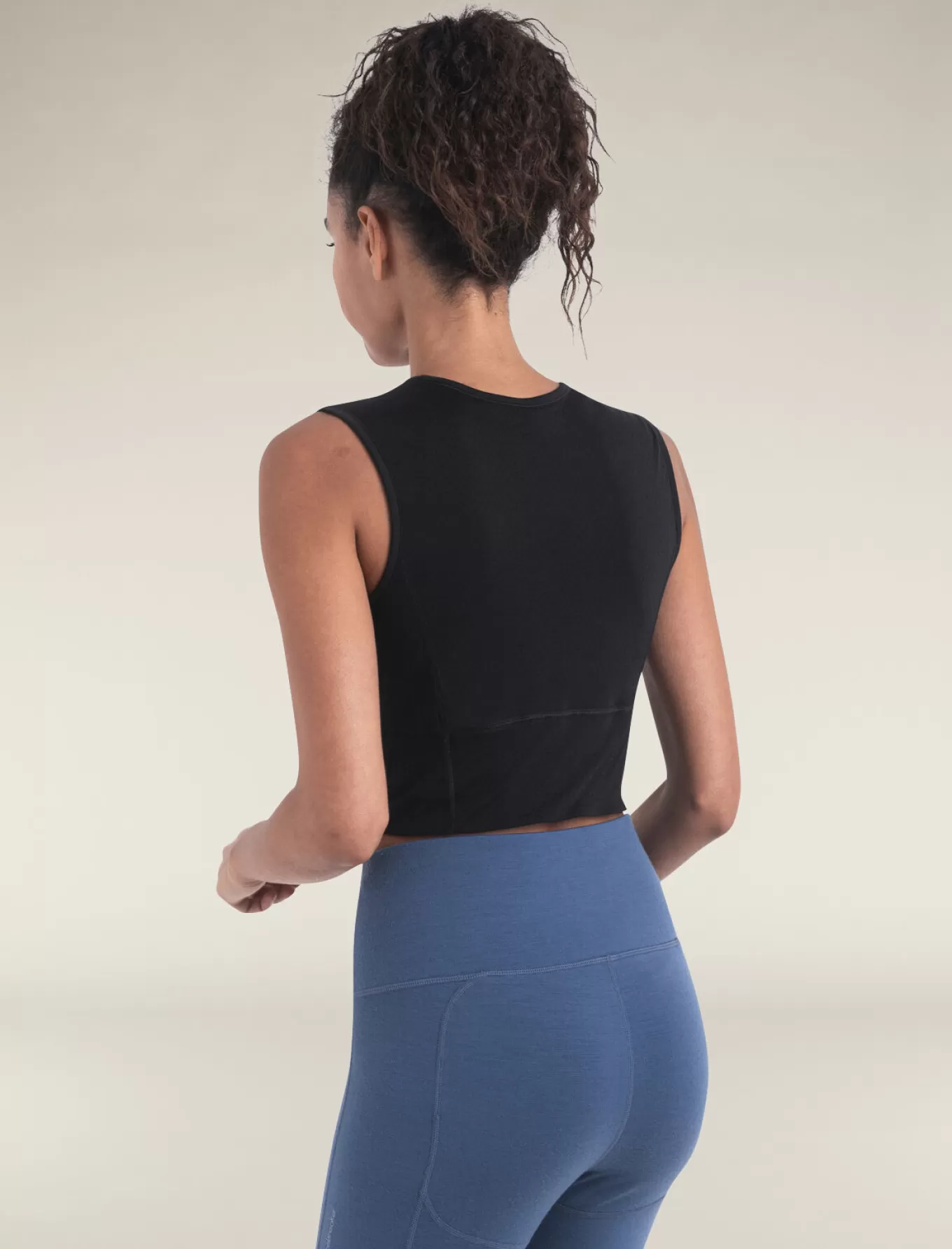 Discount Icebreaker 125 ZoneKnit™ Merino Blend Energy Wind Cropped BH-Tanktop Damen Black