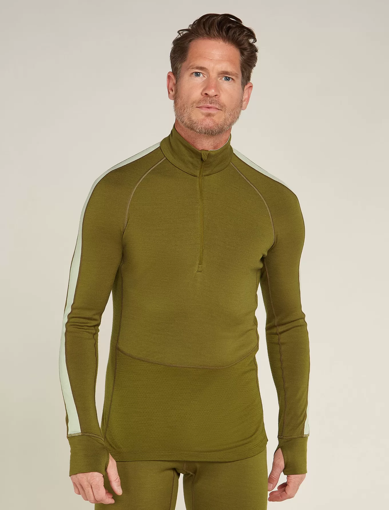 Online Icebreaker 260 ZoneKnit™ Merino Half-Zip-Thermo-Langarmshirt Herren Algae