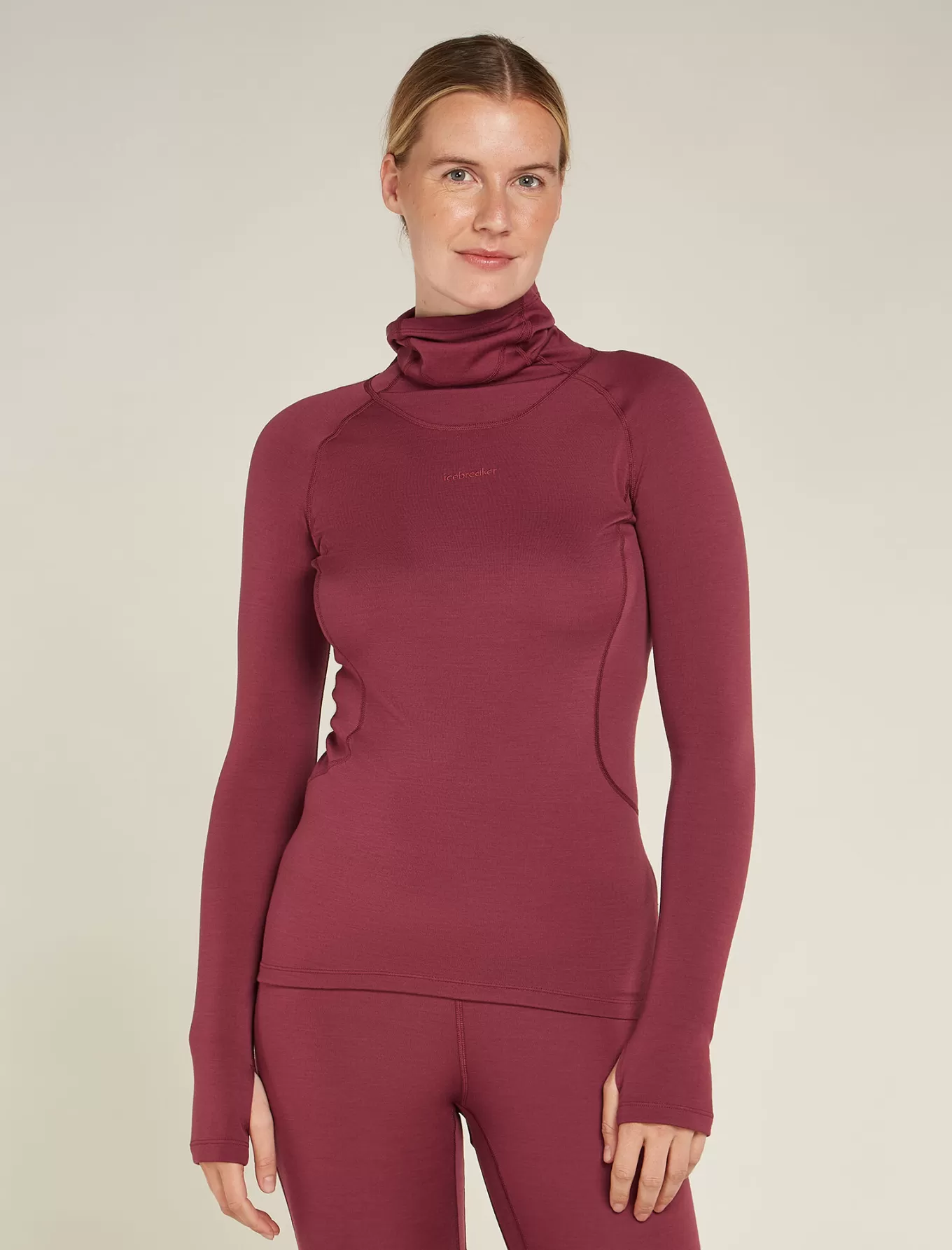 New Icebreaker 300 MerinoFine™ Polar Rollkragen-Thermo-Langarmshirt Damen Port