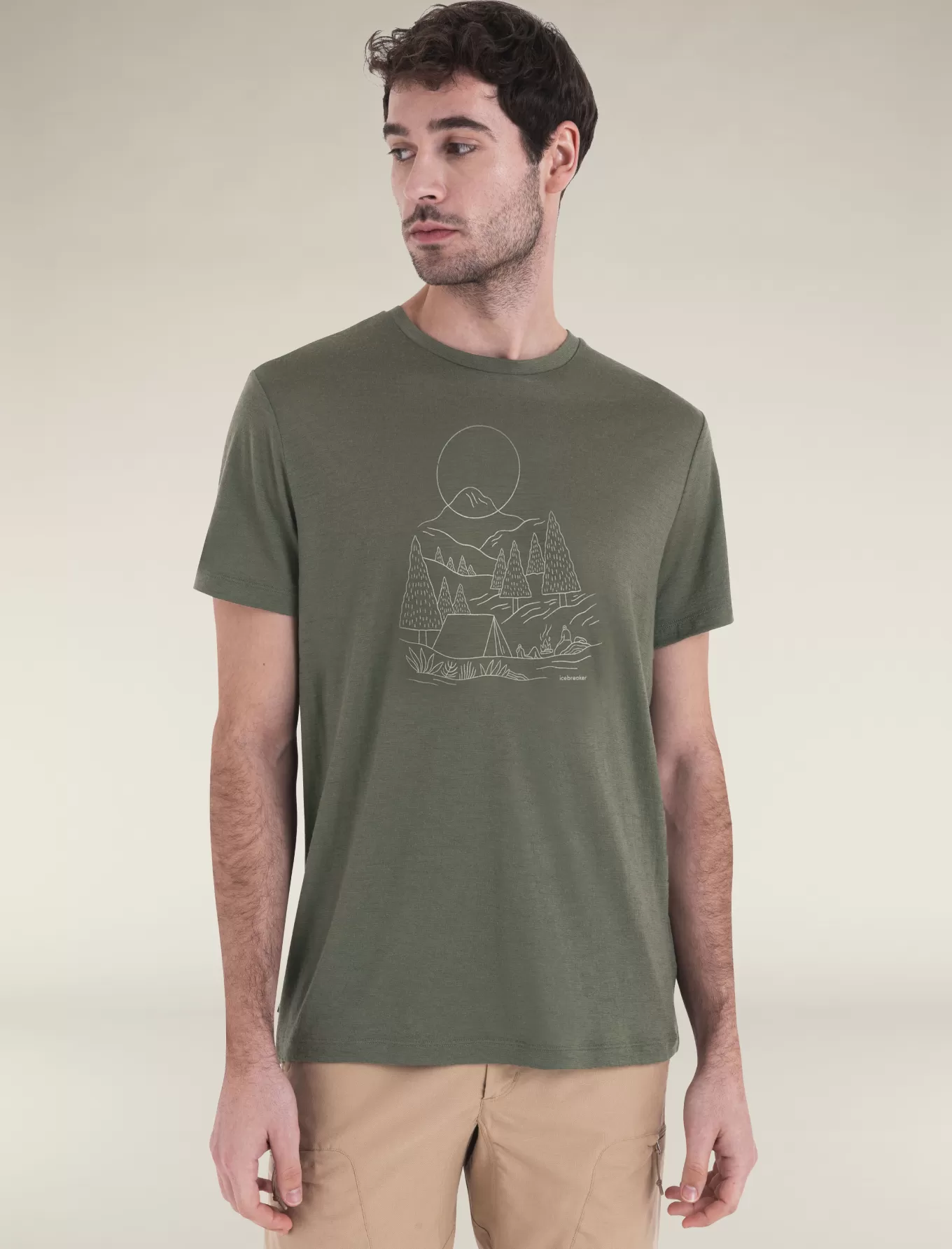 Discount Icebreaker Merino 150 Tech Lite III T-Shirt Sunset Camp Herren Loden