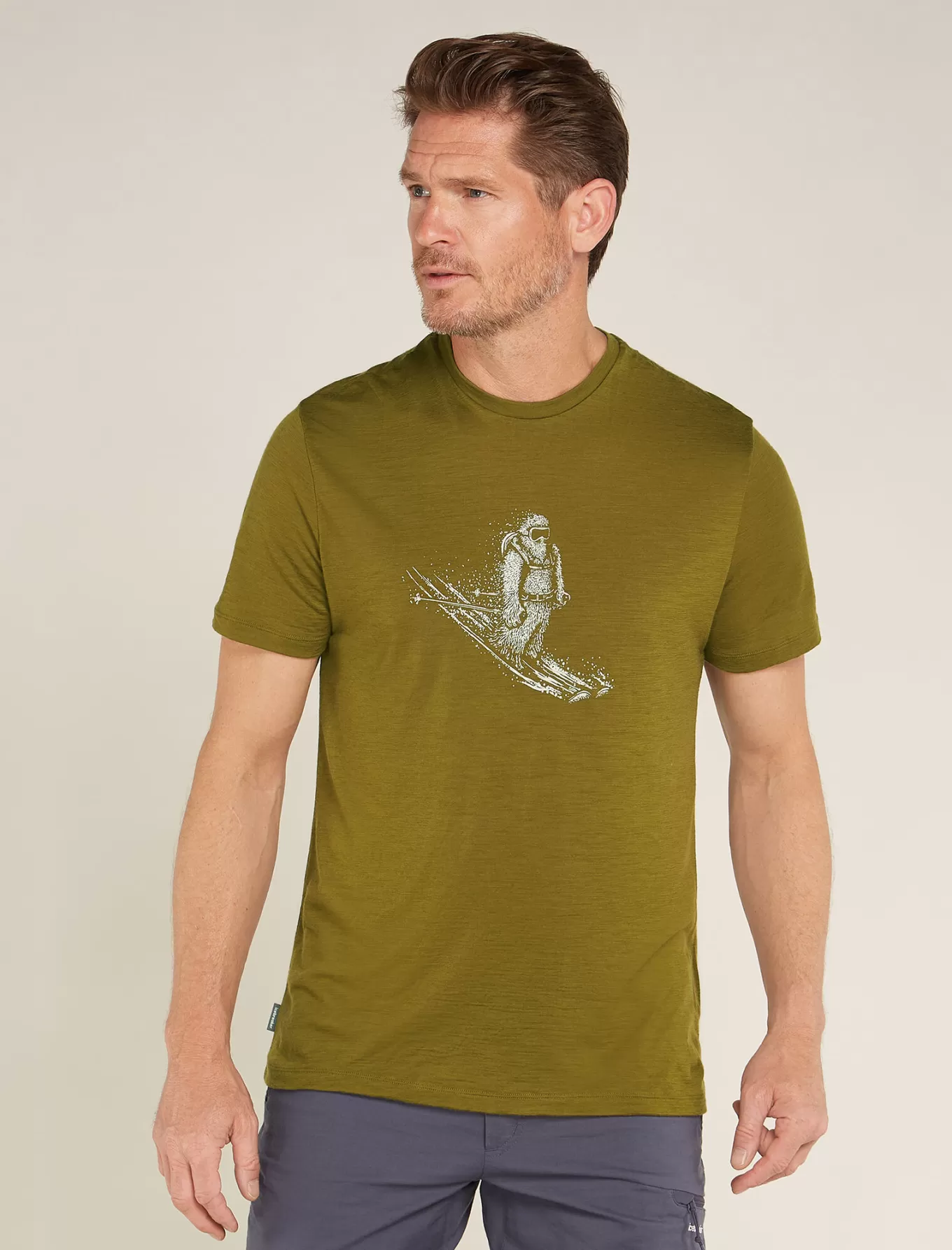 New Icebreaker Merino 150 Tech Lite T-Shirt Skiing Yeti Herren Algae