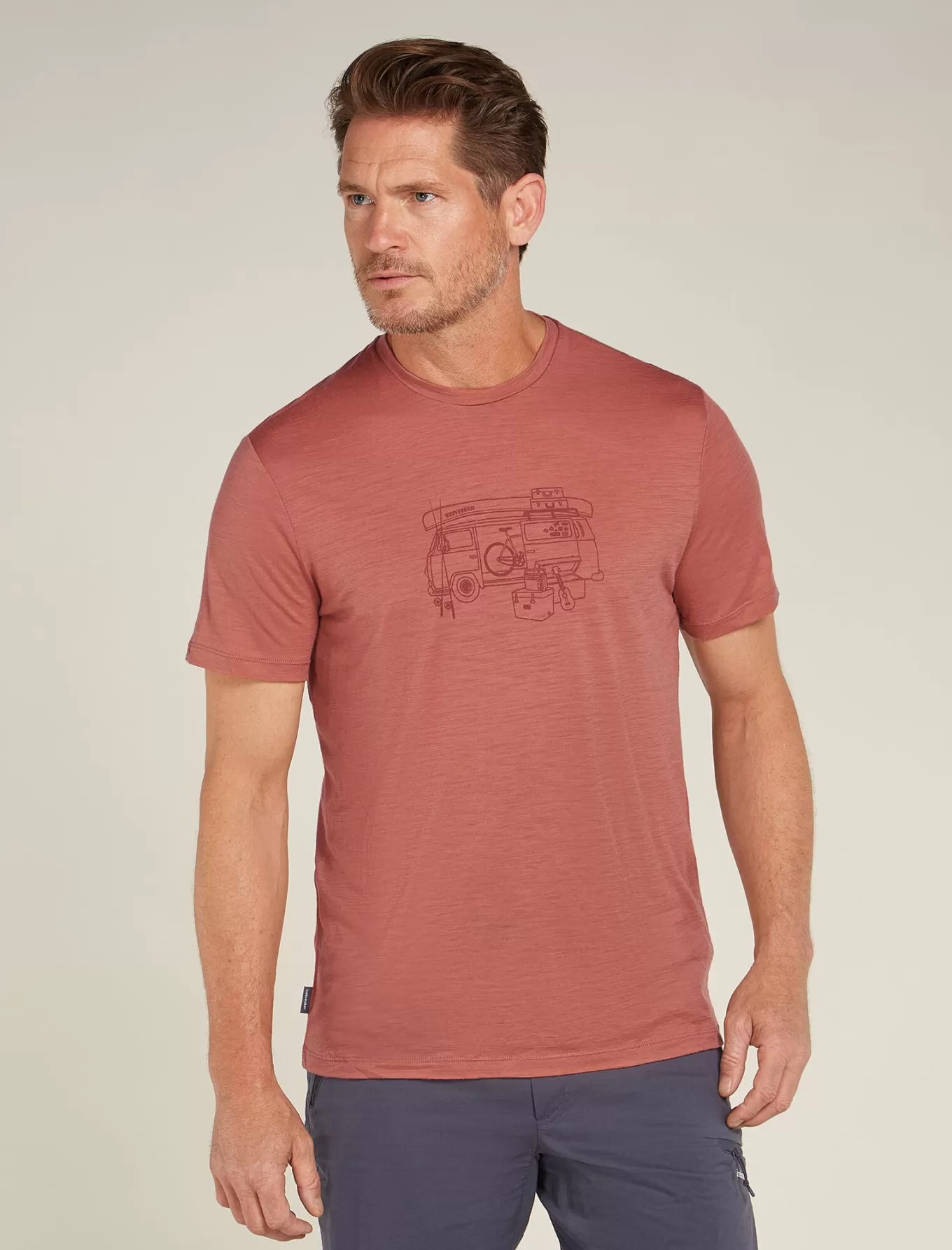 Cheap Icebreaker Merino 150 Tech Lite T-Shirt Van Life Herren CedarWood