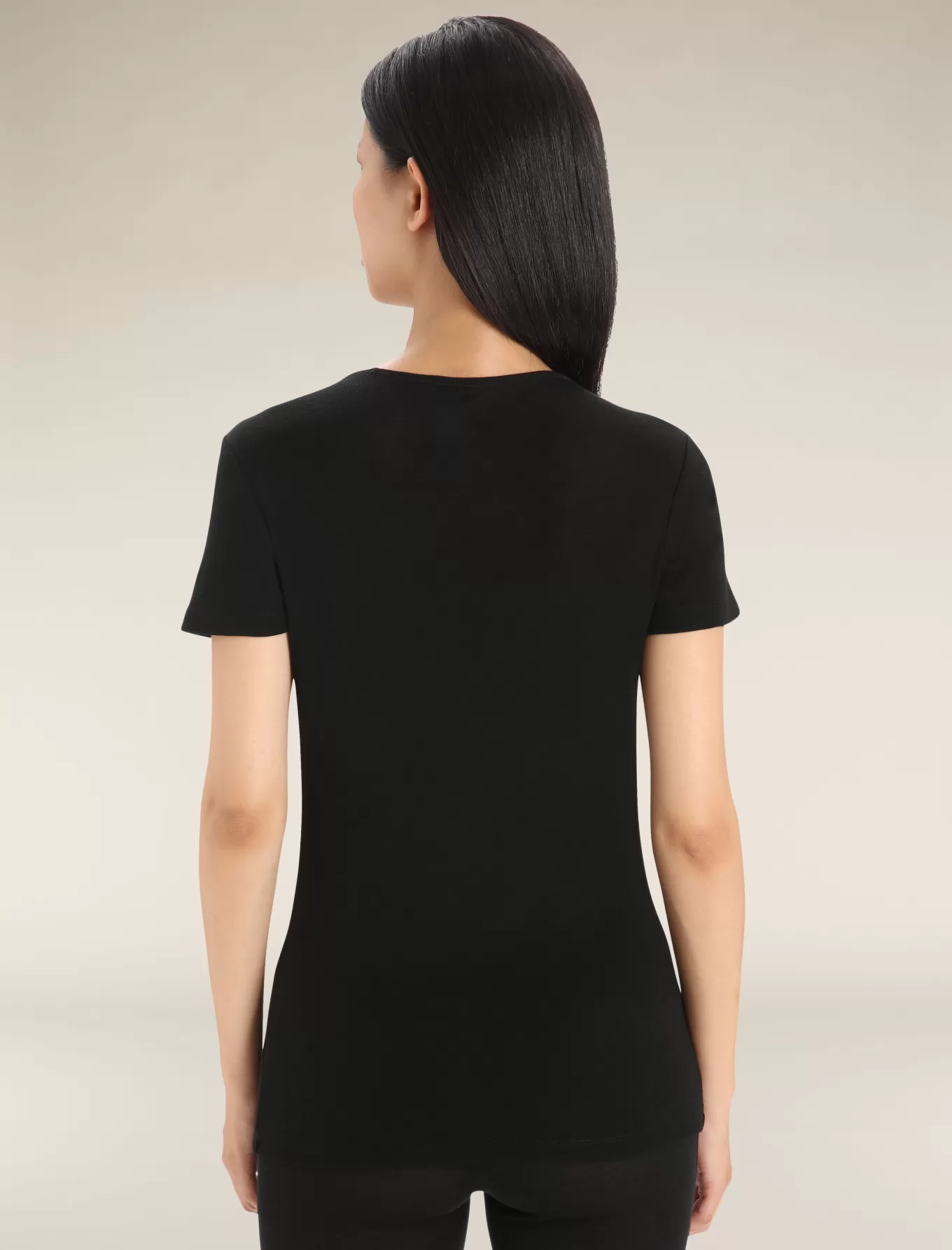 Fashion Icebreaker Merino 175 Everyday Thermo-Kurzarmshirt mit Rundhalsausschnitt Damen Black