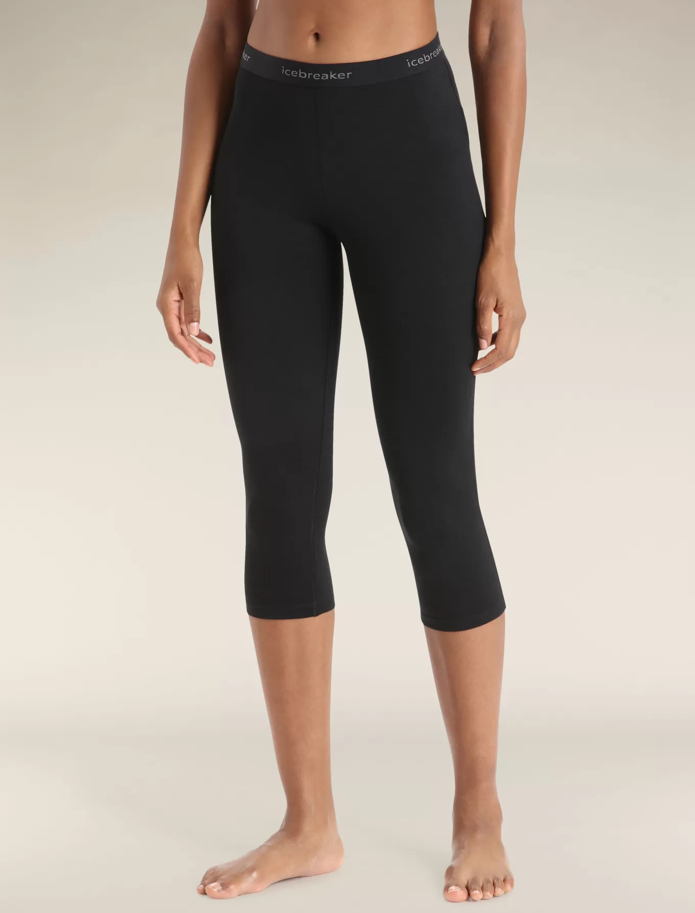 Fashion Icebreaker Merino 200 Oasis 3/4 Thermo-Leggings Damen Black