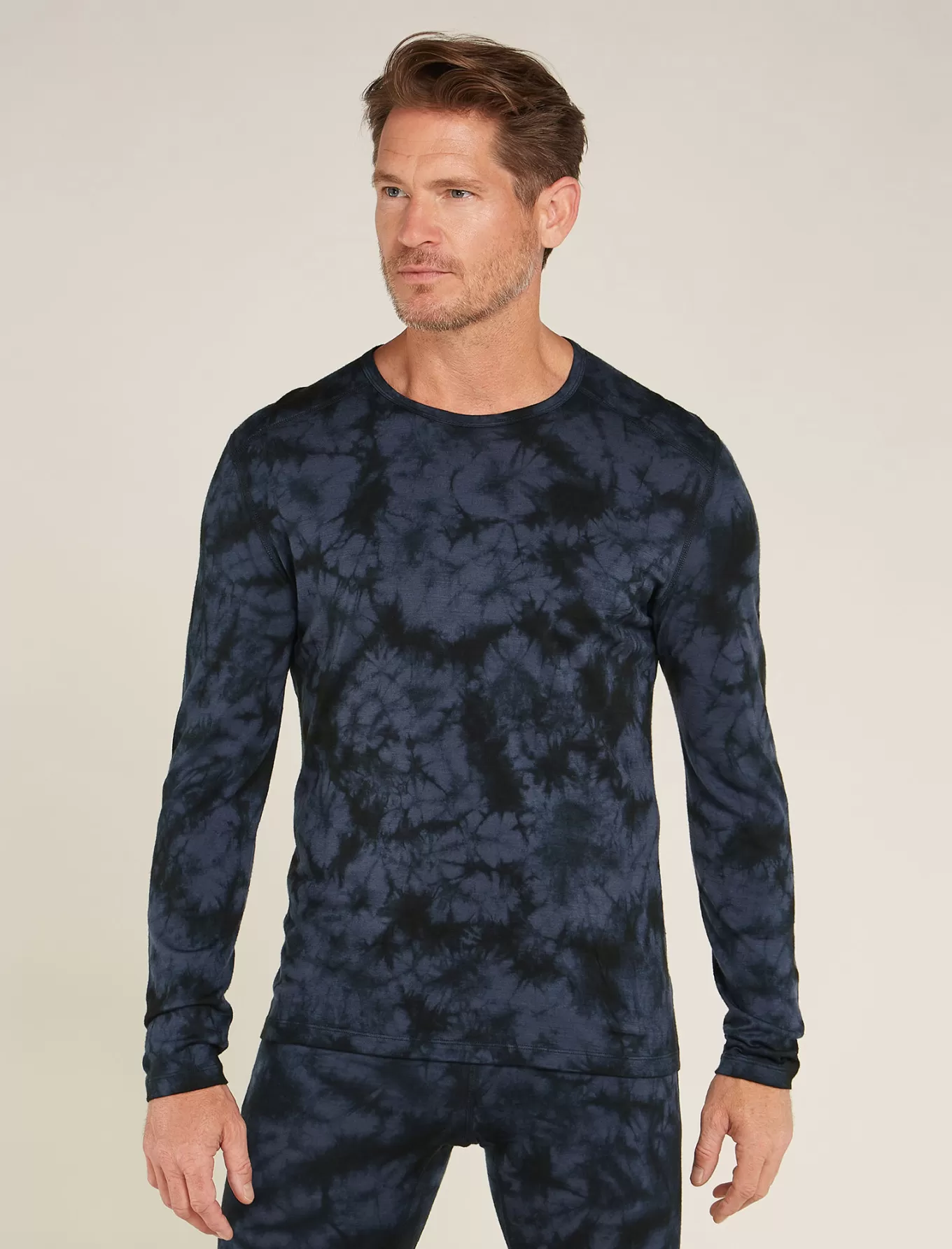 Store Icebreaker Merino 200 Oasis Thermo-Langarmshirt Cloud Dye Herren Graphite/Black