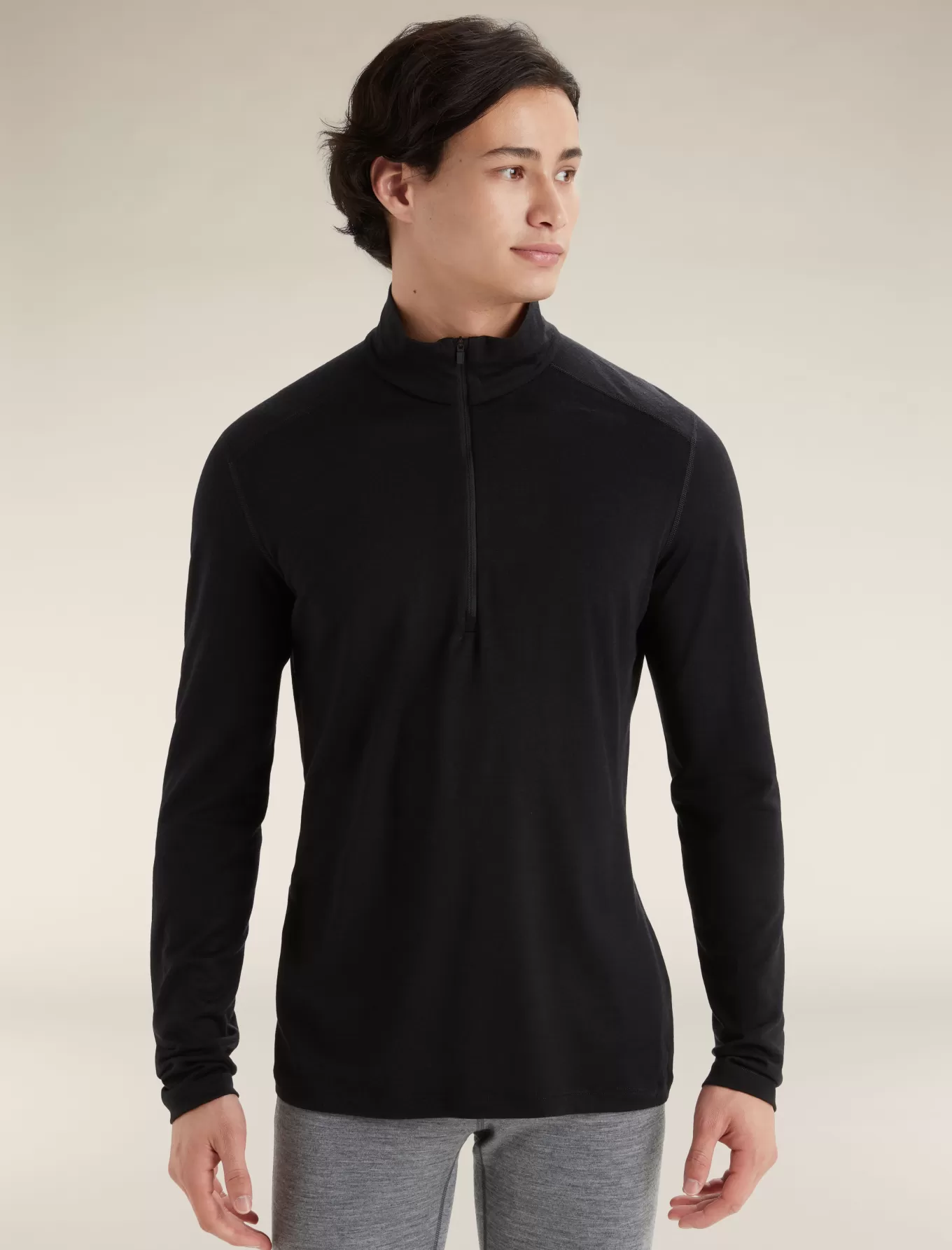 Shop Icebreaker Merino 200 Oasis Thermo-Langarmshirt mit halblangem Reißverschluss Herren Black