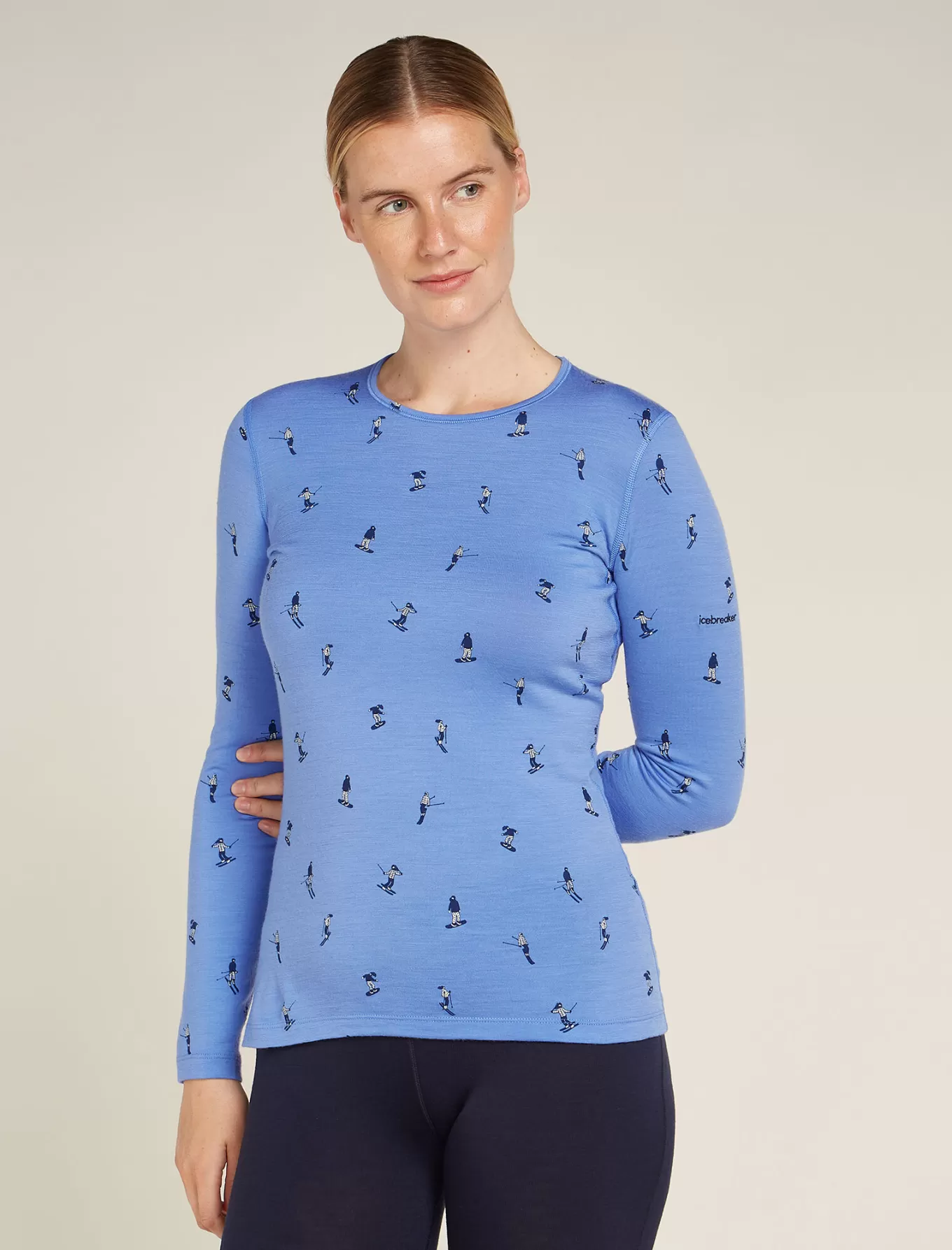 Discount Icebreaker Merino 200 Oasis Thermo-Langarmshirt Snow Day Damen Baja