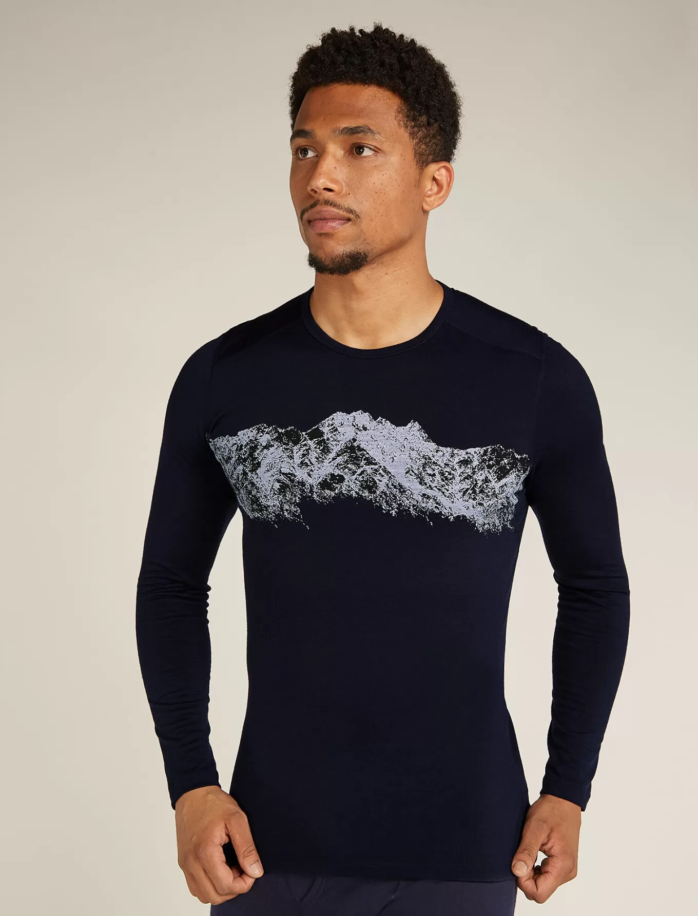Hot Icebreaker Merino 200 Oasis Thermo-Langarmshirt Top Remarkables Herren MidnightNavy