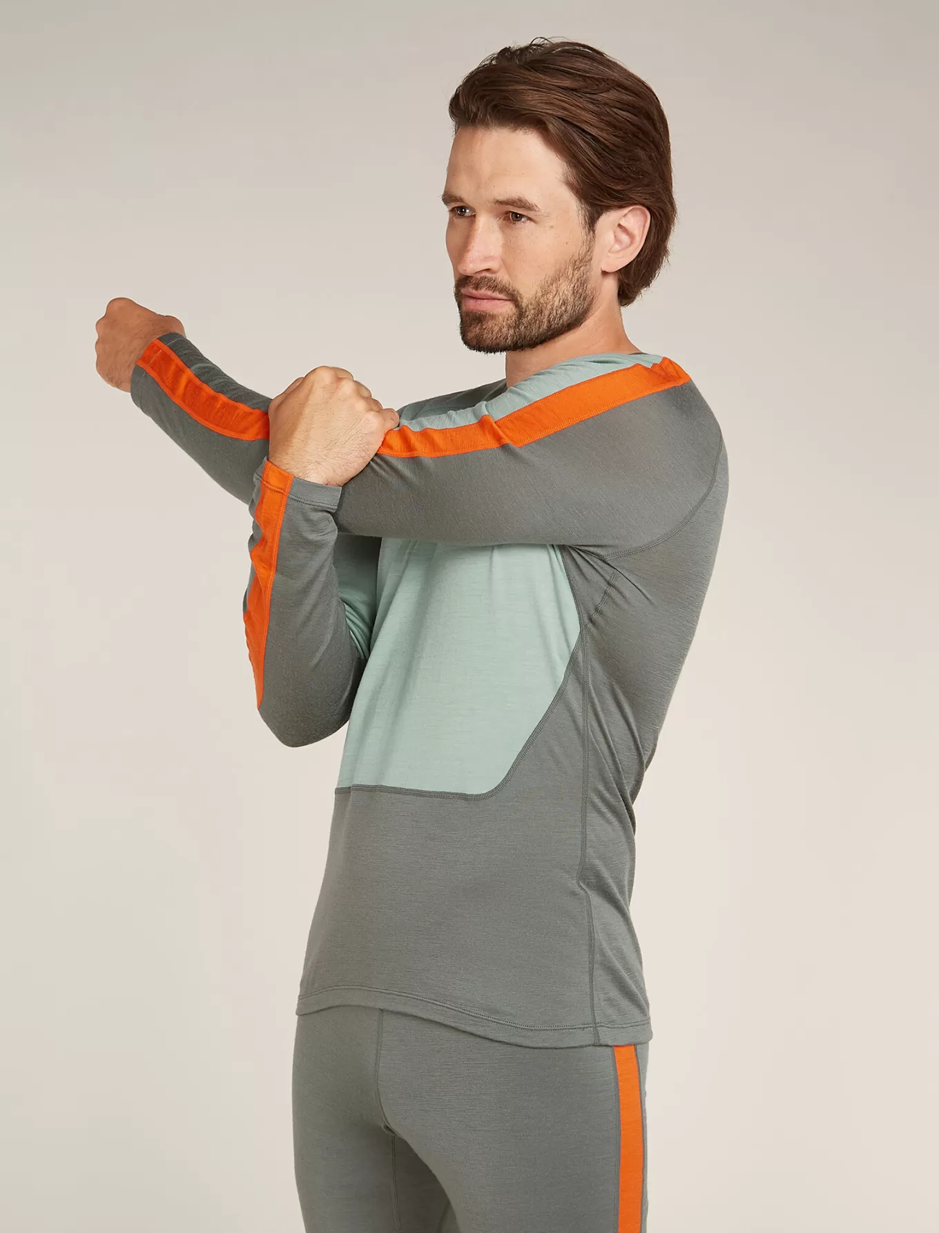 Clearance Icebreaker Merino 200 Sonebula Thermo-Langarmshirt Herren Galaxy/Moss/Blaze