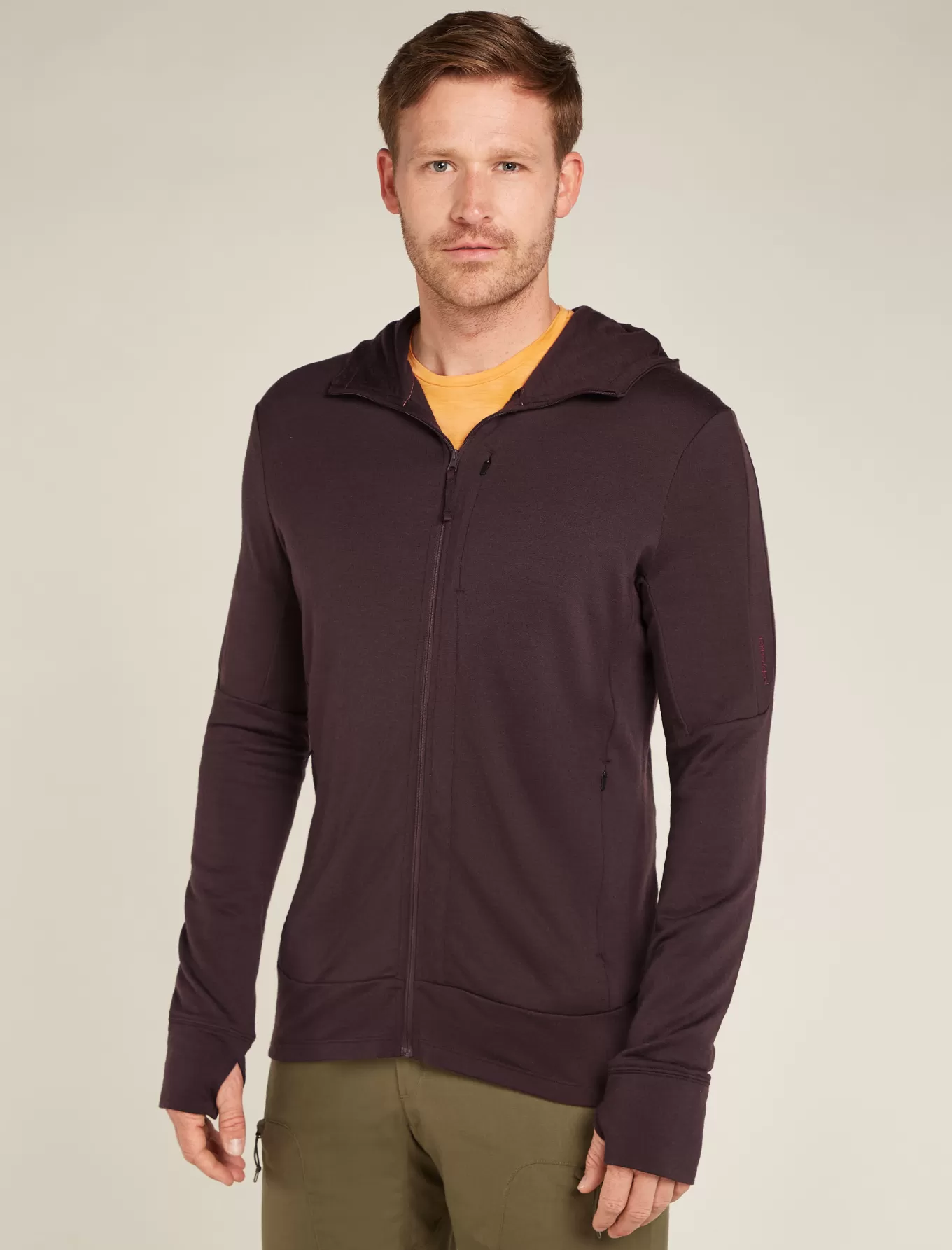 Clearance Icebreaker Merino 260 Quantum Zip-Hoodie Herren Bittersweet