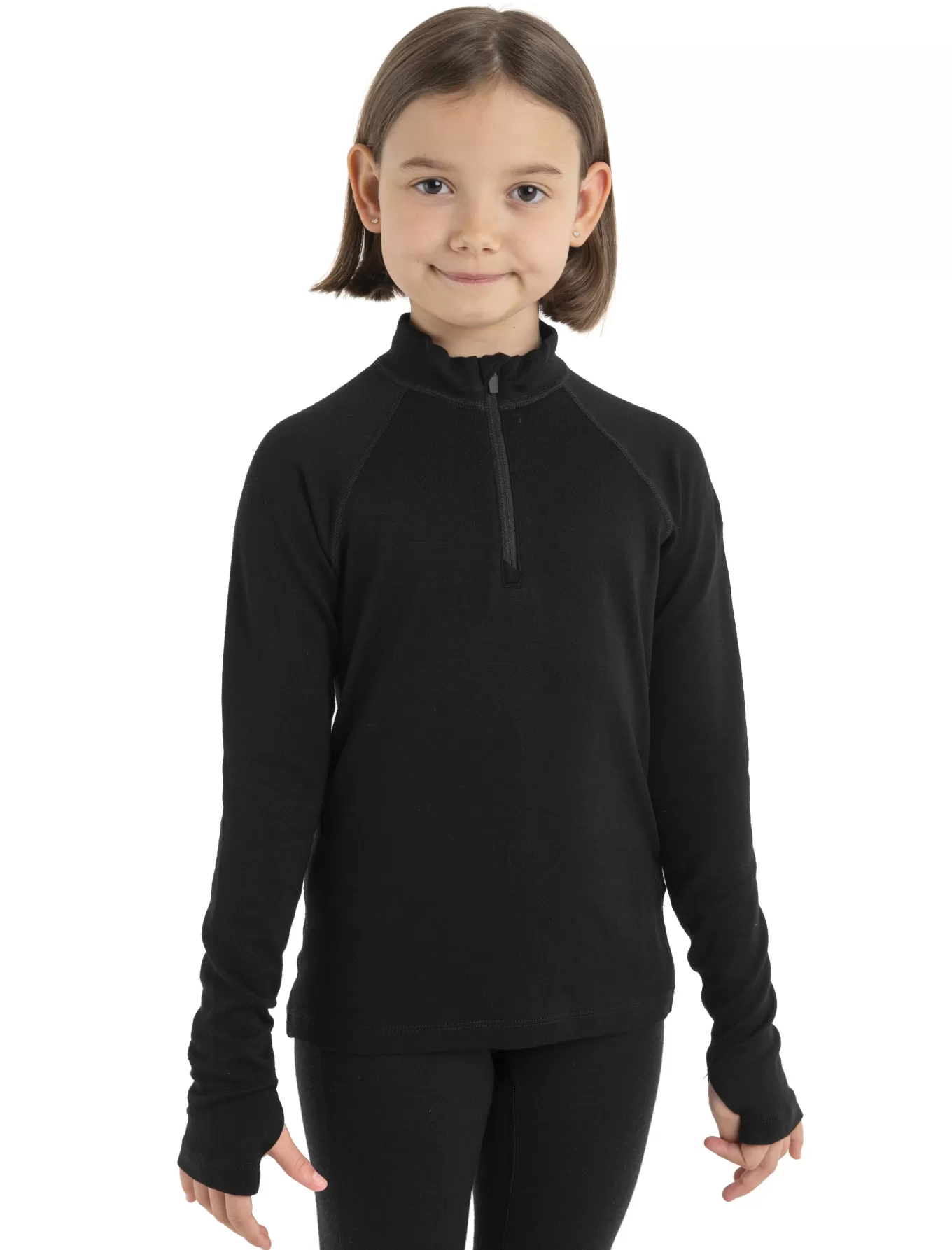 Best Sale Icebreaker Merino 260 Tech Half Zip Langarmshirt Kinder Black