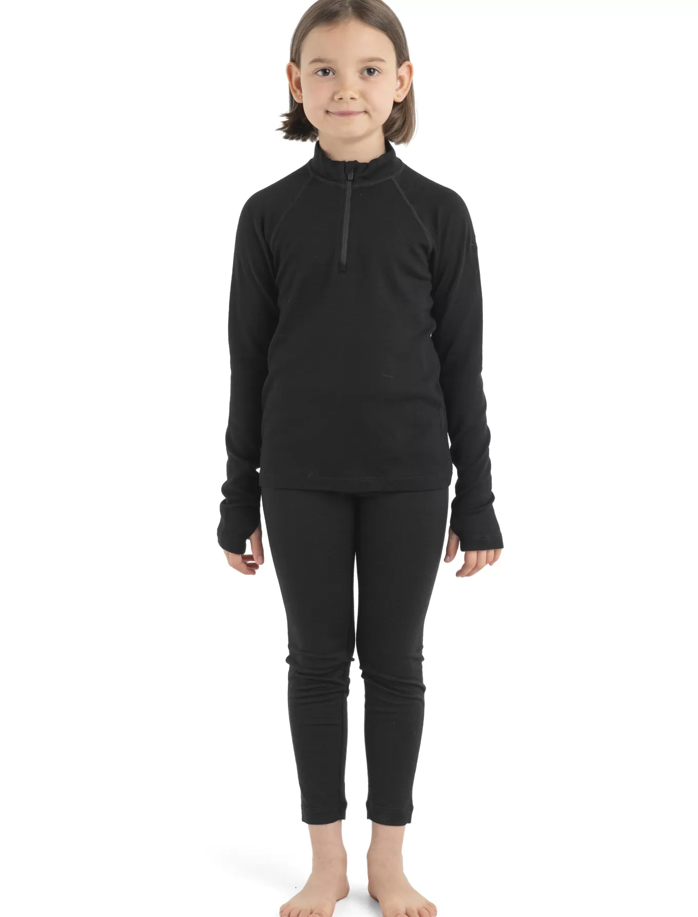 Best Sale Icebreaker Merino 260 Tech Half Zip Langarmshirt Kinder Black