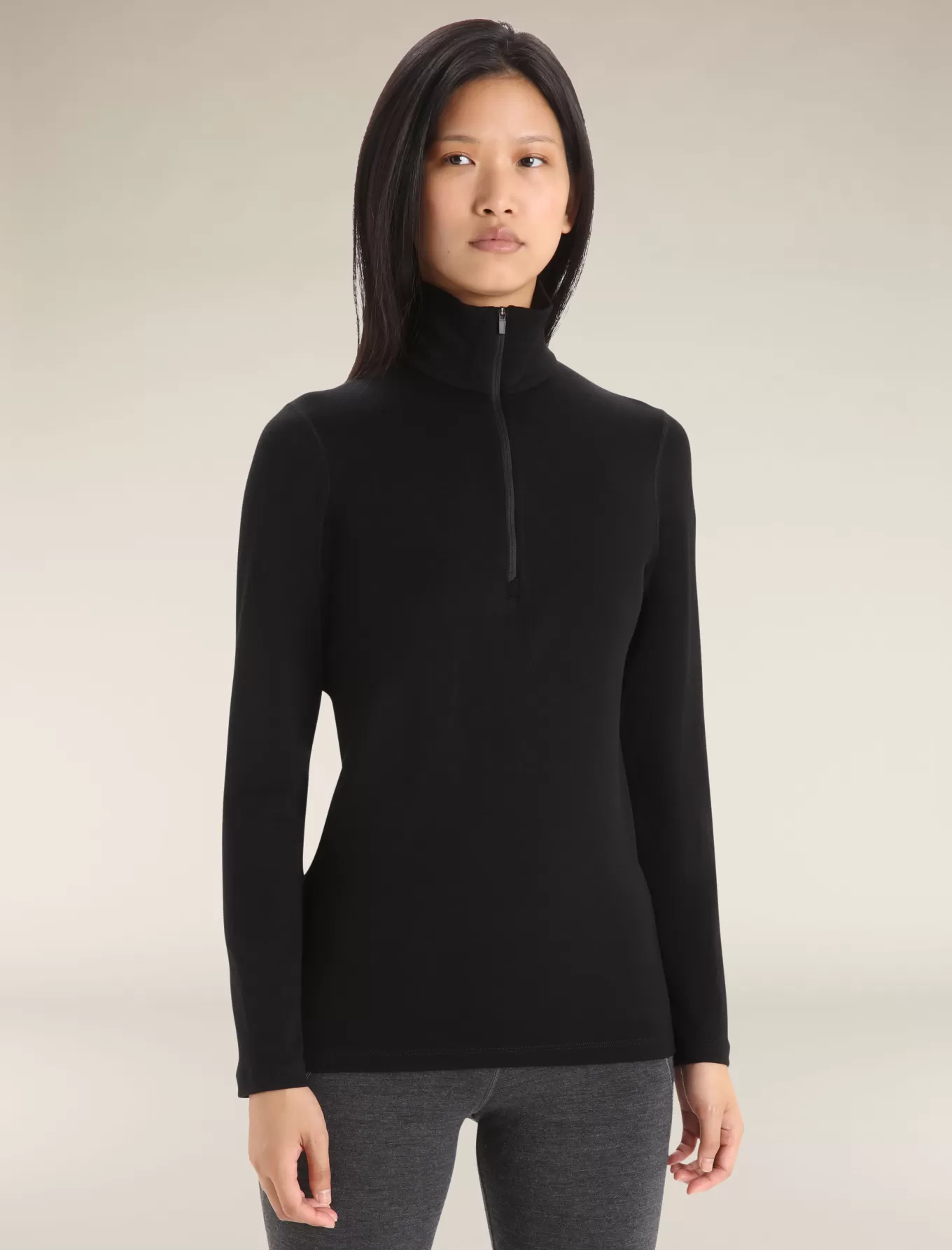 Store Icebreaker Merino 260 Tech Thermo-Langarmshirt mit halblangem Reißverschluss Damen Black
