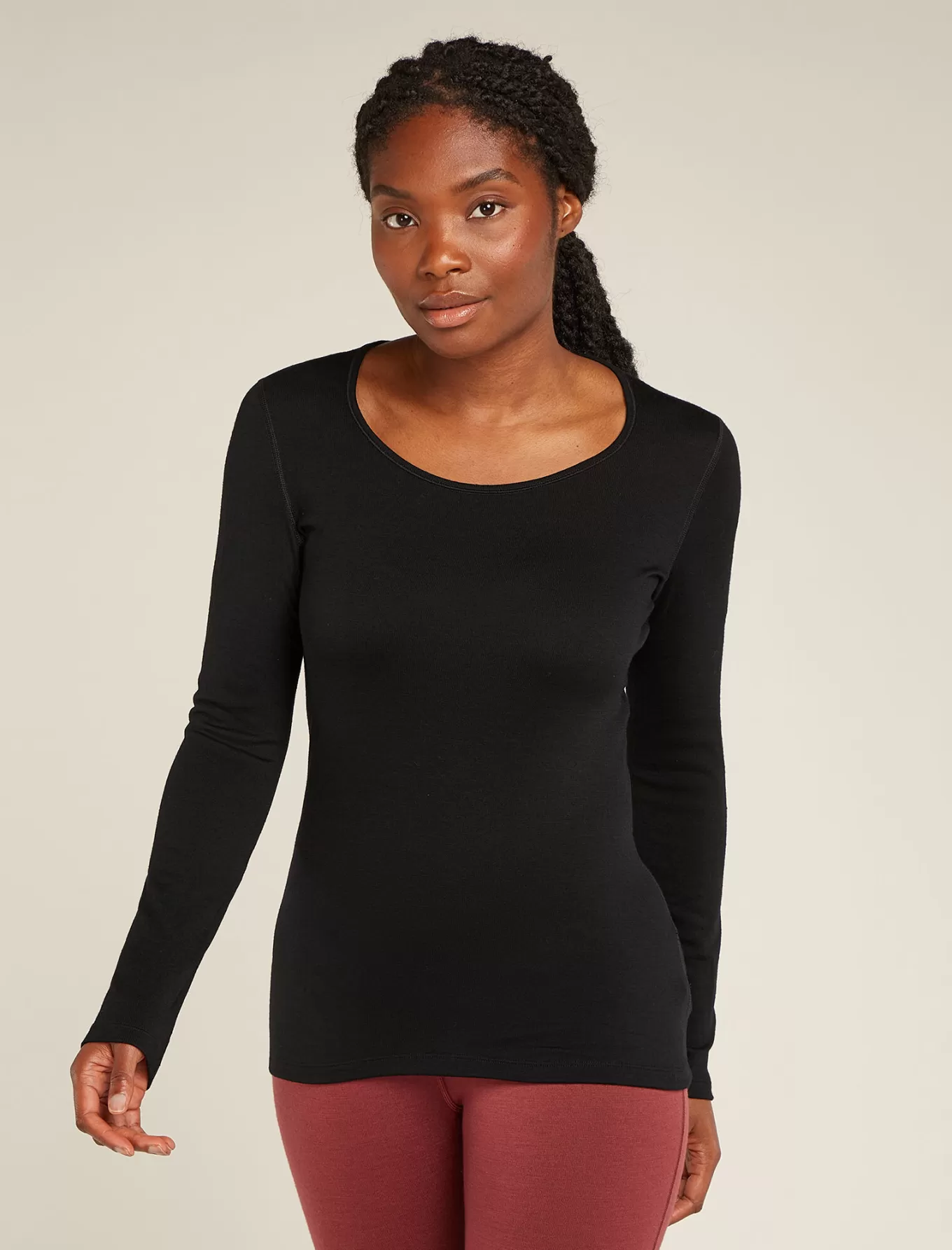 Flash Sale Icebreaker Merino 260 Tech Thermo-Langarmshirt mit U-Ausschnitt Damen Black