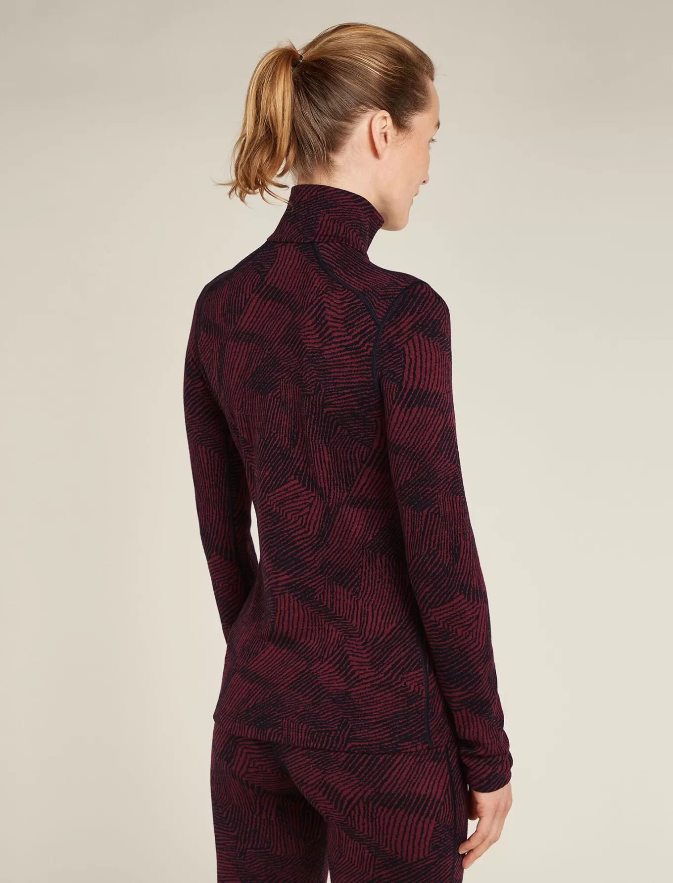 Flash Sale Icebreaker Merino 260 Vertex Half-Zip-Thermo-Langarmshirt Frozen Forms Damen Black/Port