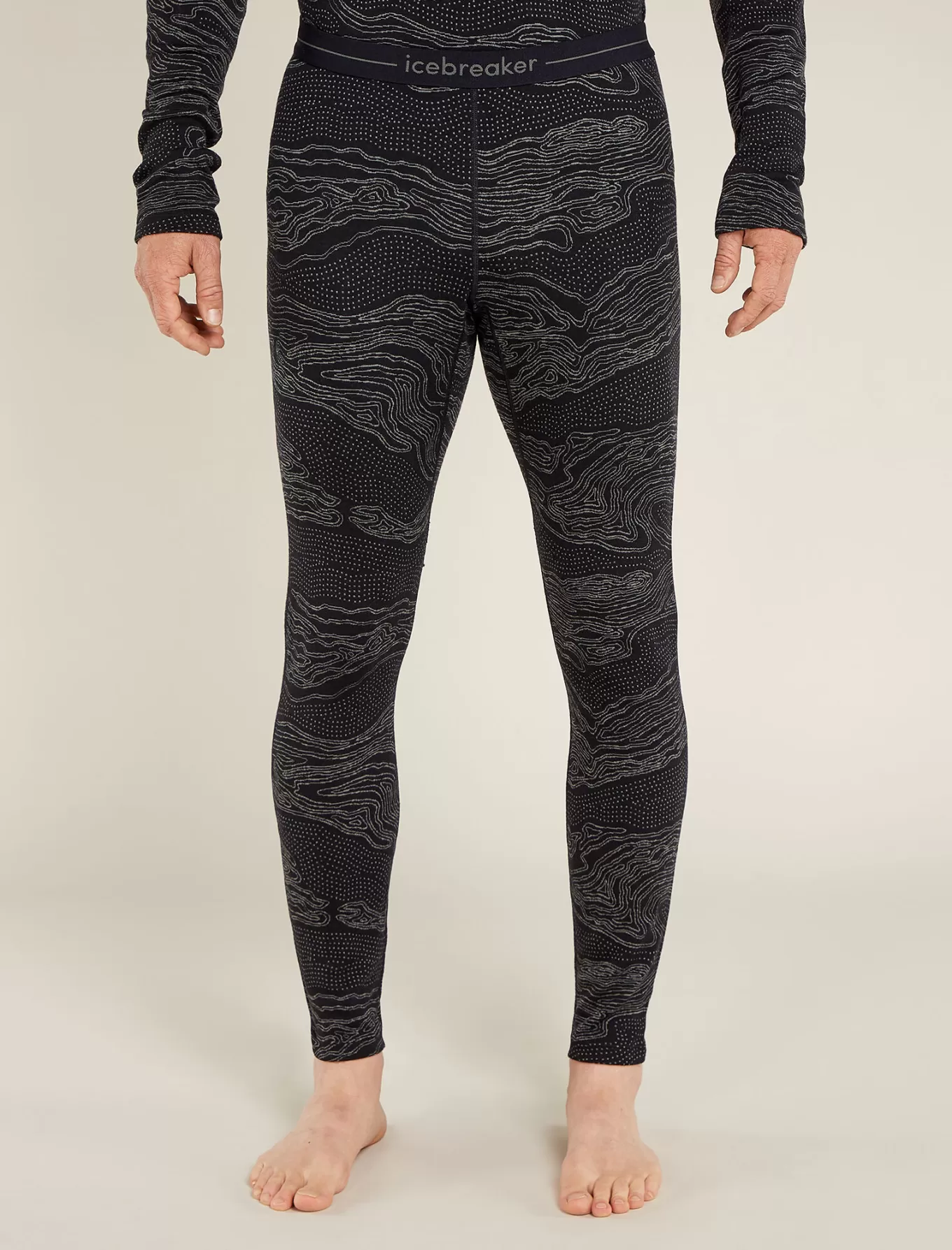 Store Icebreaker Merino 260 Vertex Thermo-Leggings Snow Guide Herren Black/Galaxy