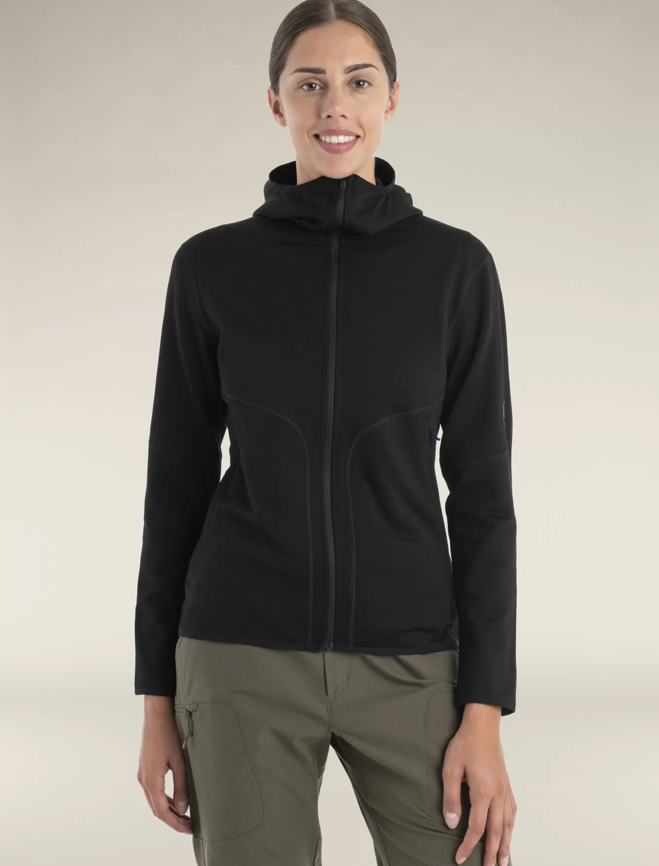 Fashion Icebreaker Merino 560 RealFleece™ Elemental II Zip-Hoodie Damen Black