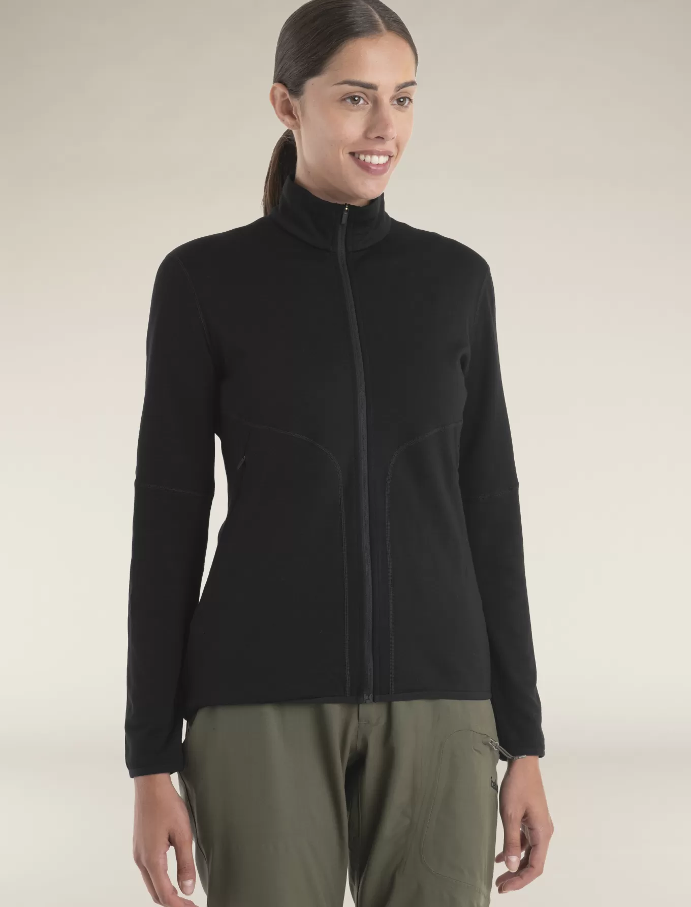 Cheap Icebreaker Merino 560 RealFleece™ Elemental II Zip-Jacke Damen Black