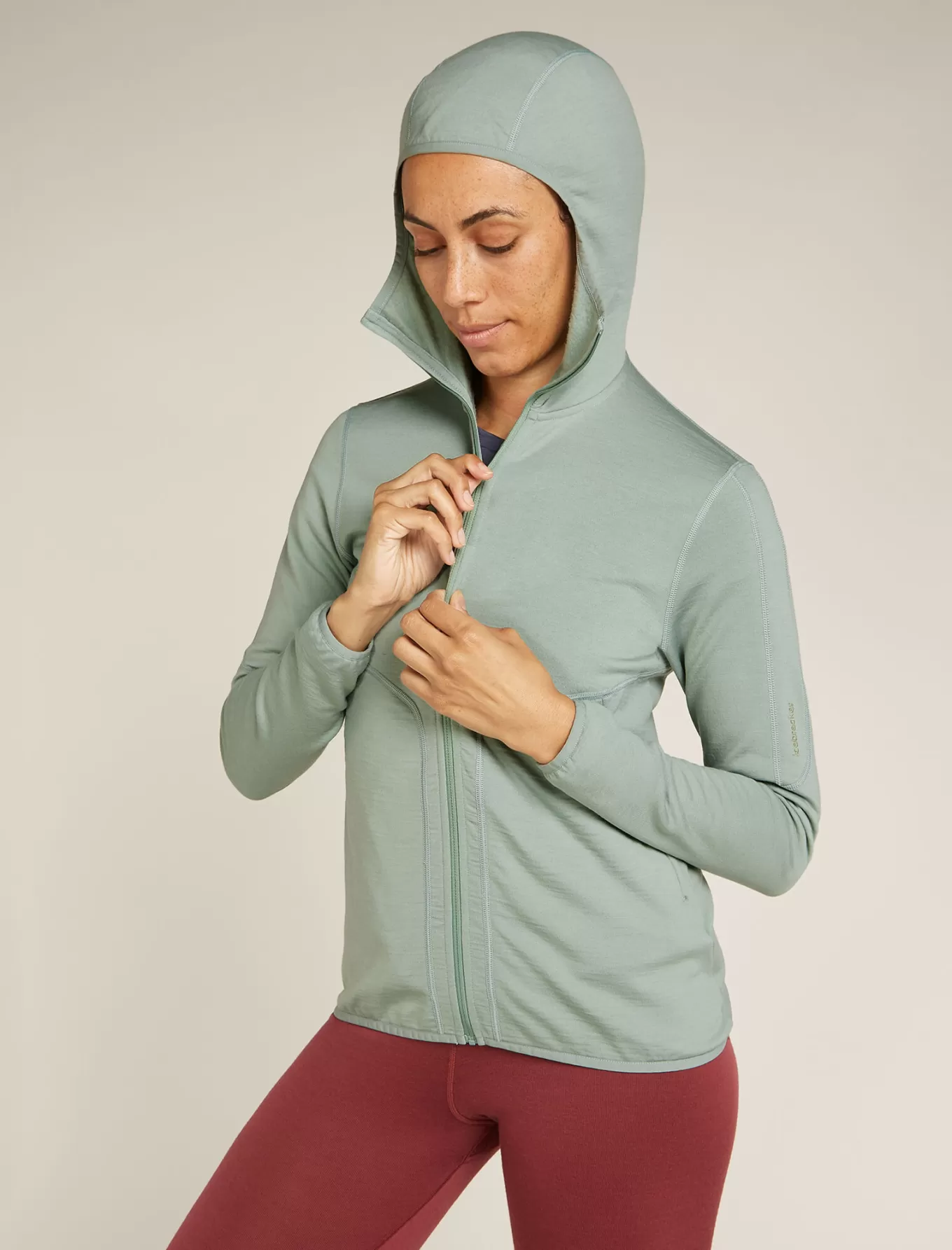Best Sale Icebreaker Merino 560 Realfleece™ Elemental Zip-Hoodie Damen Moss