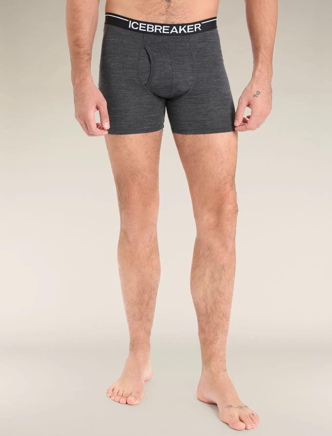 Clearance Icebreaker Merino Anatomica Boxershorts mit Eingriff Herren JetHeather