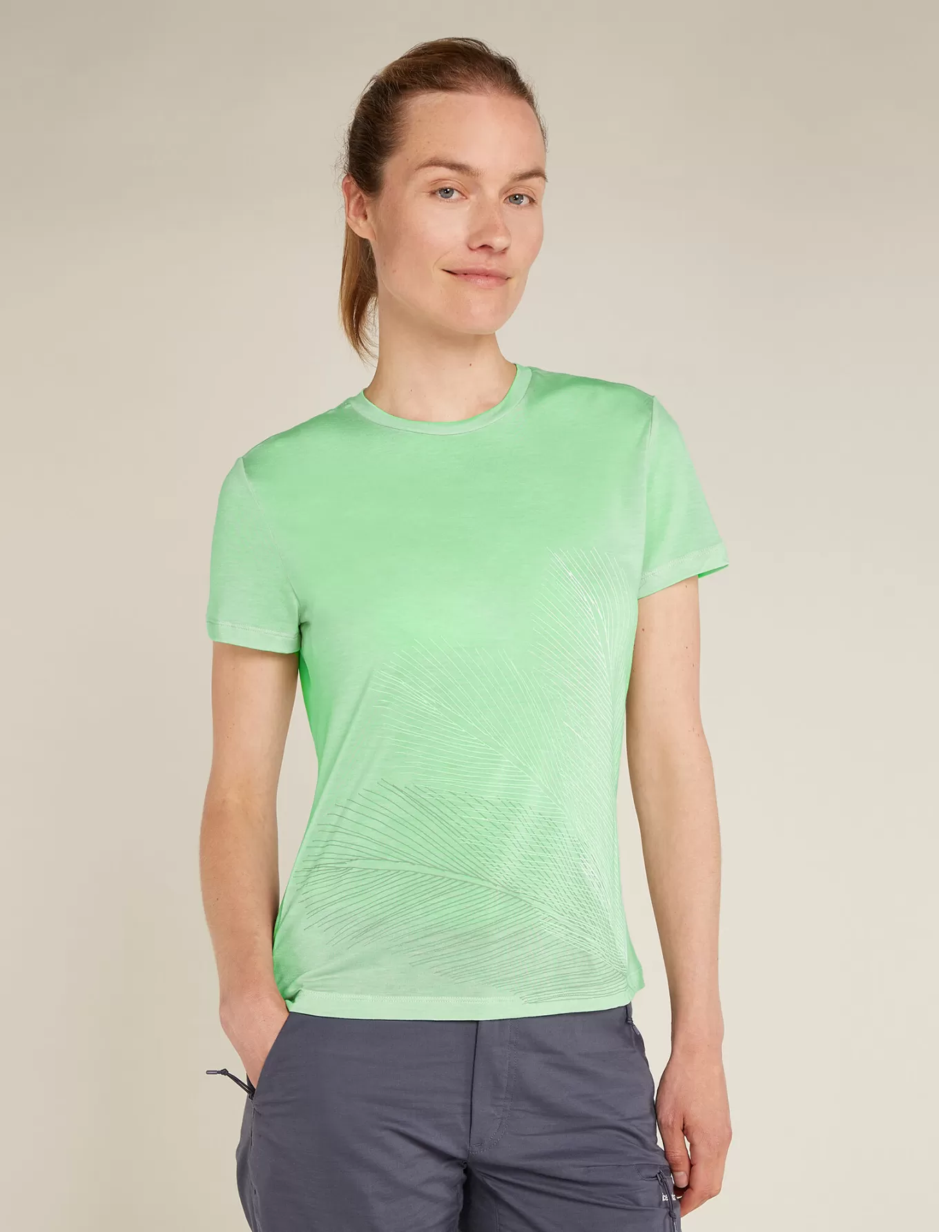 Sale Icebreaker Merino Blend Core T-Shirt Plume Damen Glass