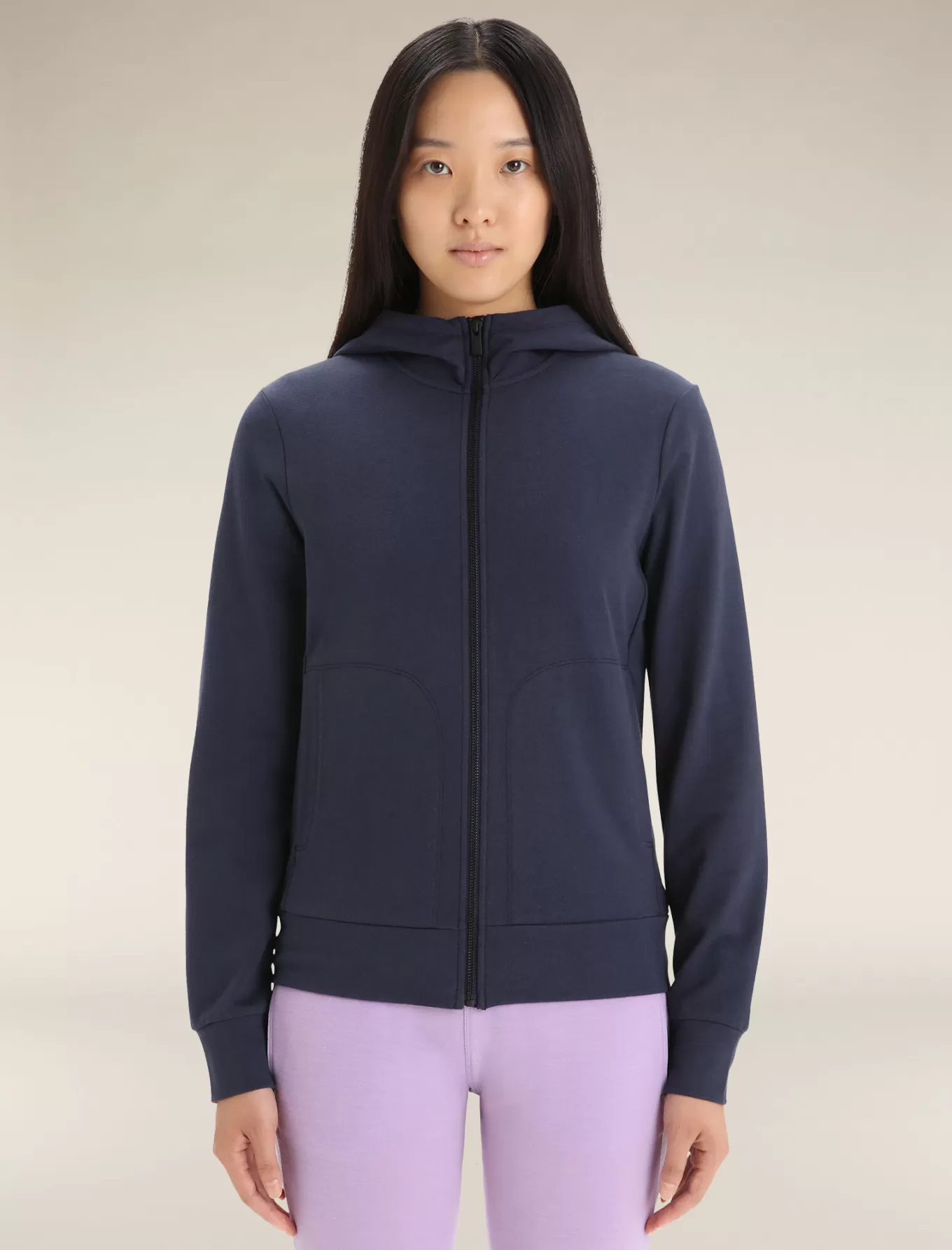 Cheap Icebreaker Merino Central Classic Zip-Hoodie Damen MidnightNavy