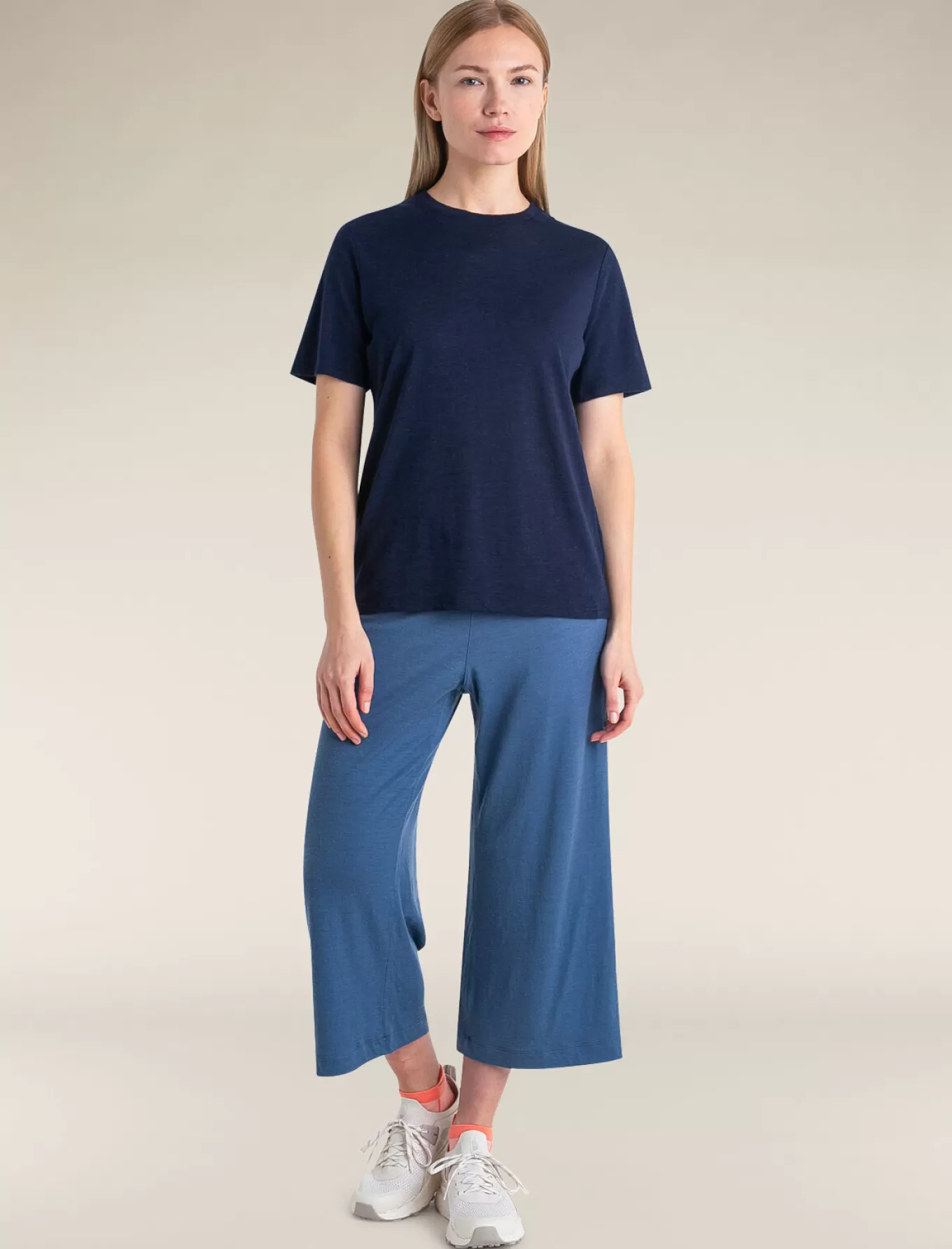 Best Icebreaker Merino Leinen T-Shirt Damen MidnightNavy