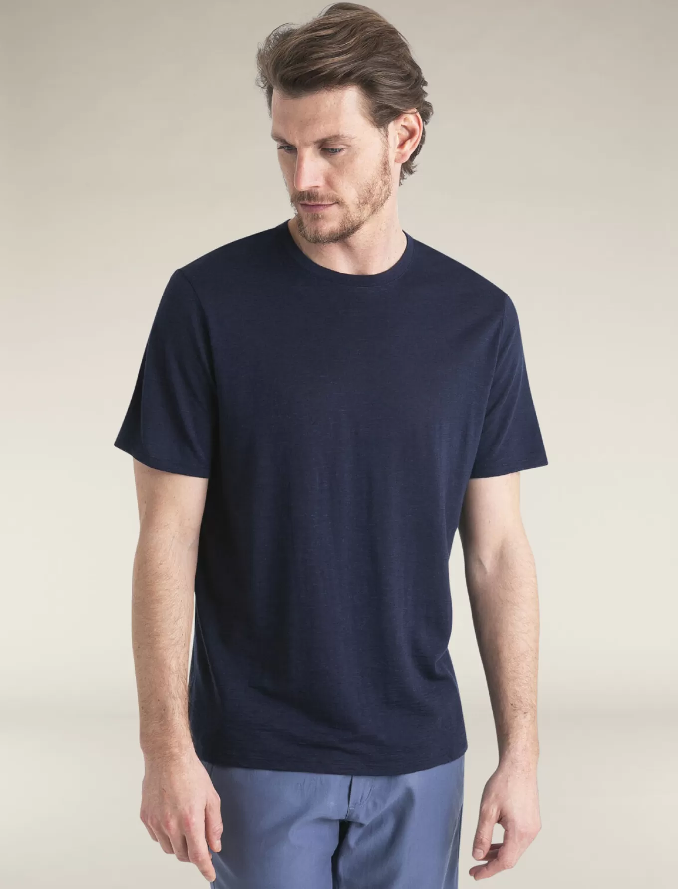 Online Icebreaker Merino Leinen T-Shirt Herren MidnightNavy