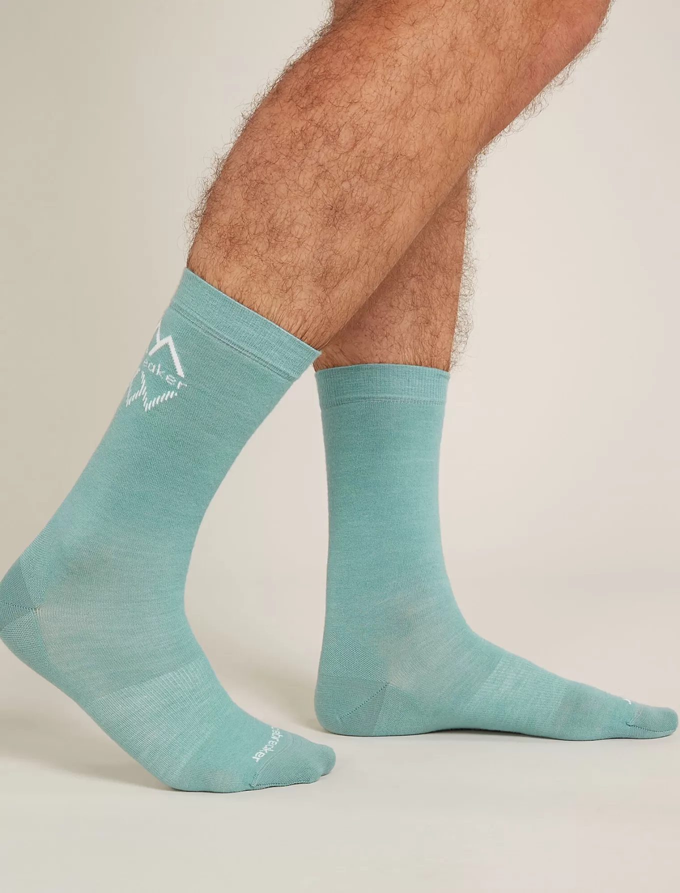 Sale Icebreaker Merino Lifestyle Feinstricksocken Crew IB Logo Reflections Herren CloudRay/Snow