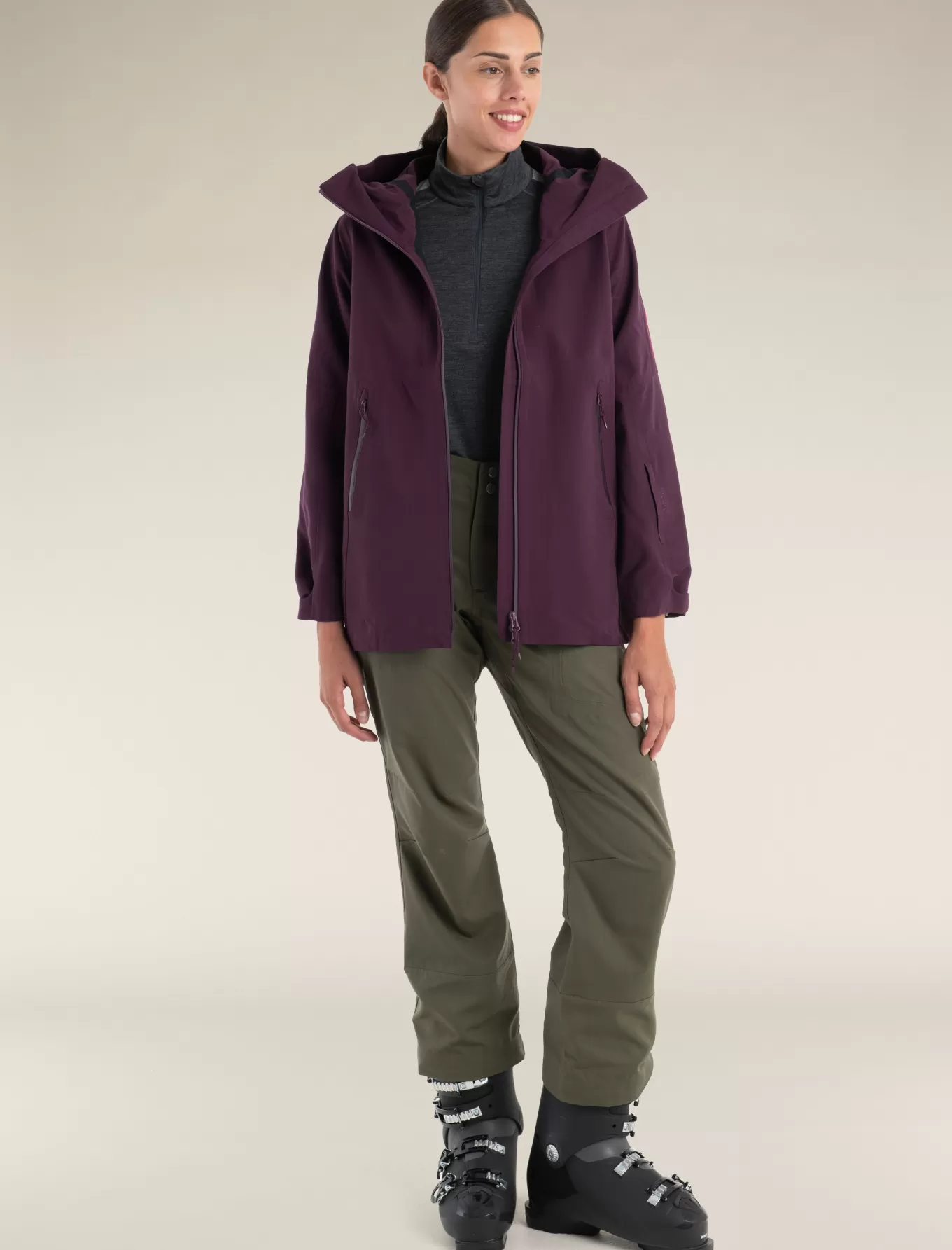 Best Icebreaker Merino Shell+™ Peak Kapuzenjacke Damen Nightshade