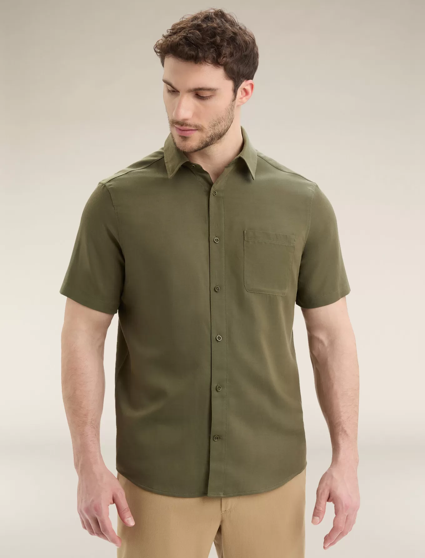 Outlet Icebreaker Merino Steveston Kurzarmhemd Herren Loden
