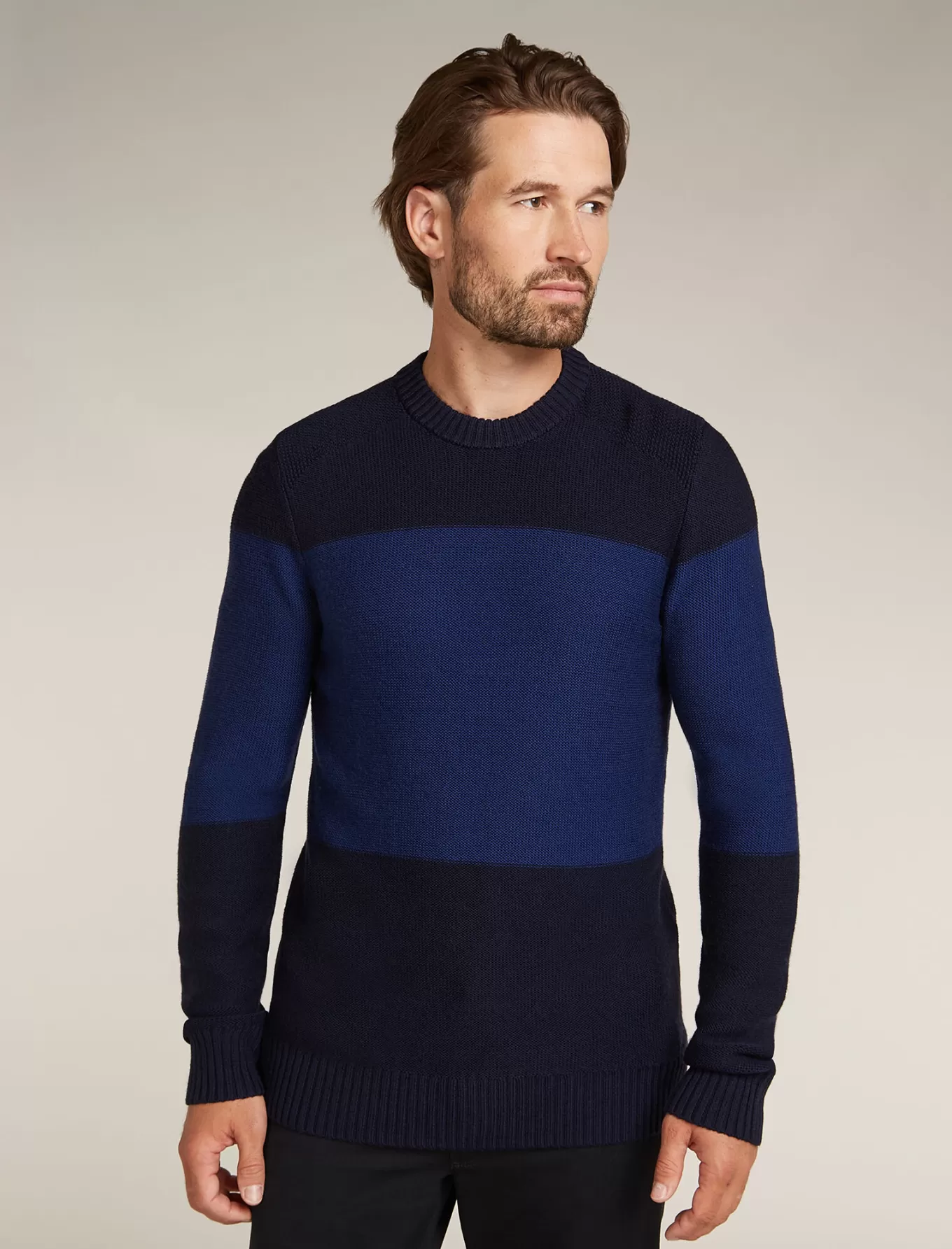 Outlet Icebreaker Merino Waypoint Rundhalspullover Herren MidnightNavy/Royalnavy