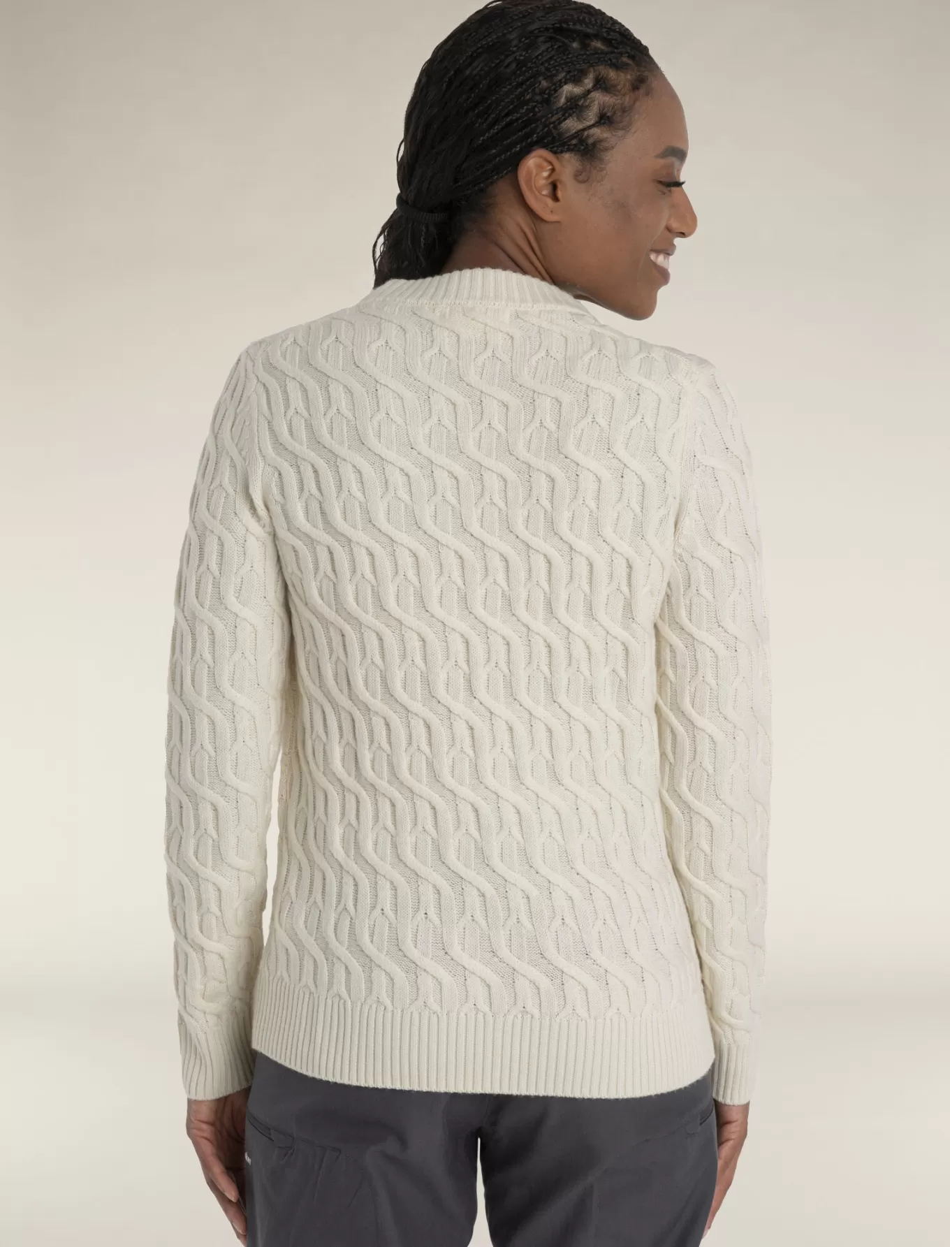 Best Sale Icebreaker Merino Zopfstrick-Pullover mit Rundhalsausschnitt Damen Undyed