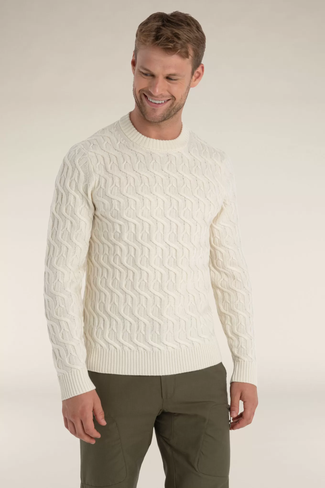 Sale Icebreaker Merino Zopfstrick-Pullover mit Rundhalsausschnitt Herren Undyed