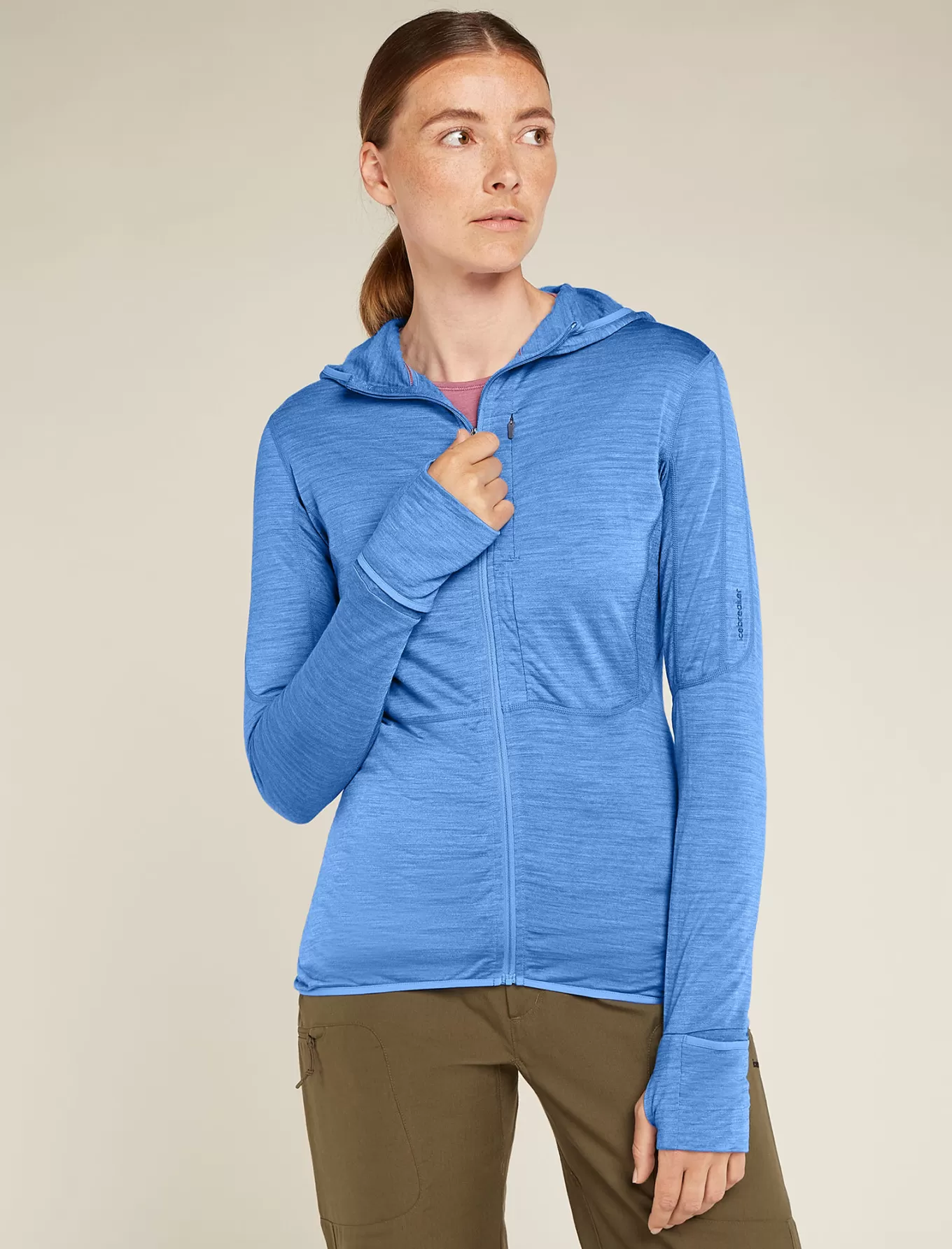 Clearance Icebreaker Merinomix 200 Realfleece™ Descender Zip-Hoodie Damen Baja