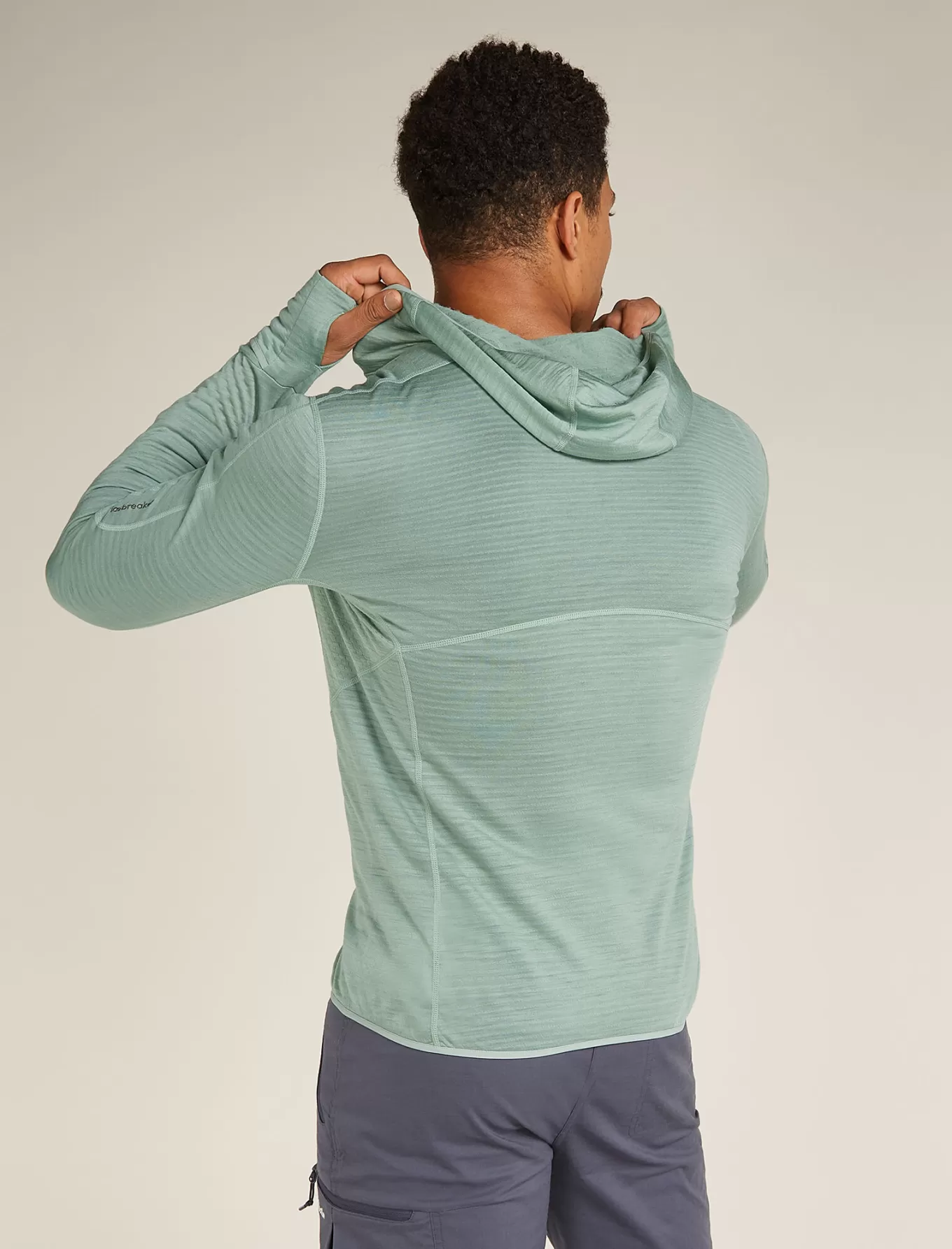 Cheap Icebreaker Merinomix 200 Realfleece™ Descender Zip-Hoodie Herren Moss/Galaxy