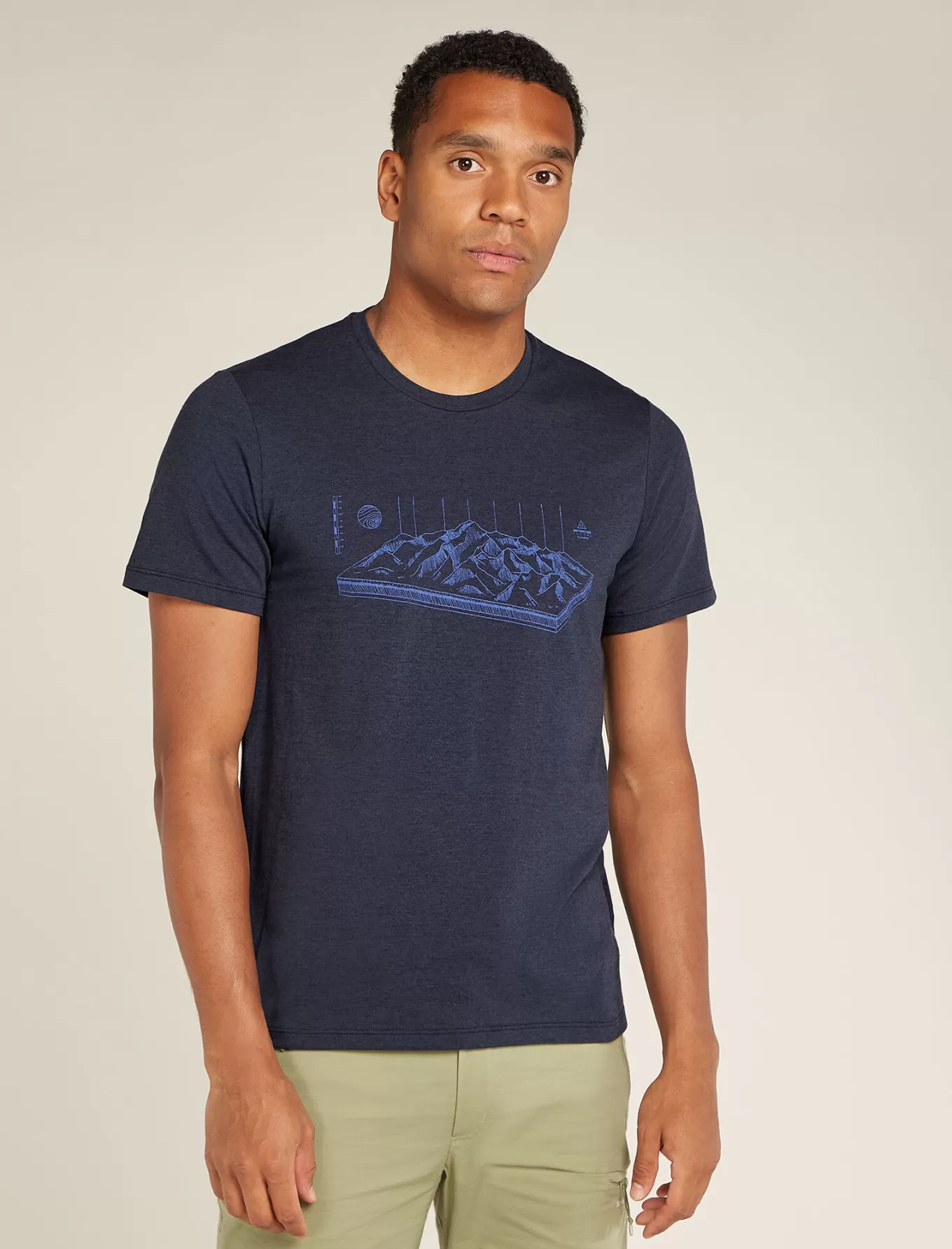 Hot Icebreaker Merinomix Central Classic T-Shirt Alps 3D Herren MidnightNavy