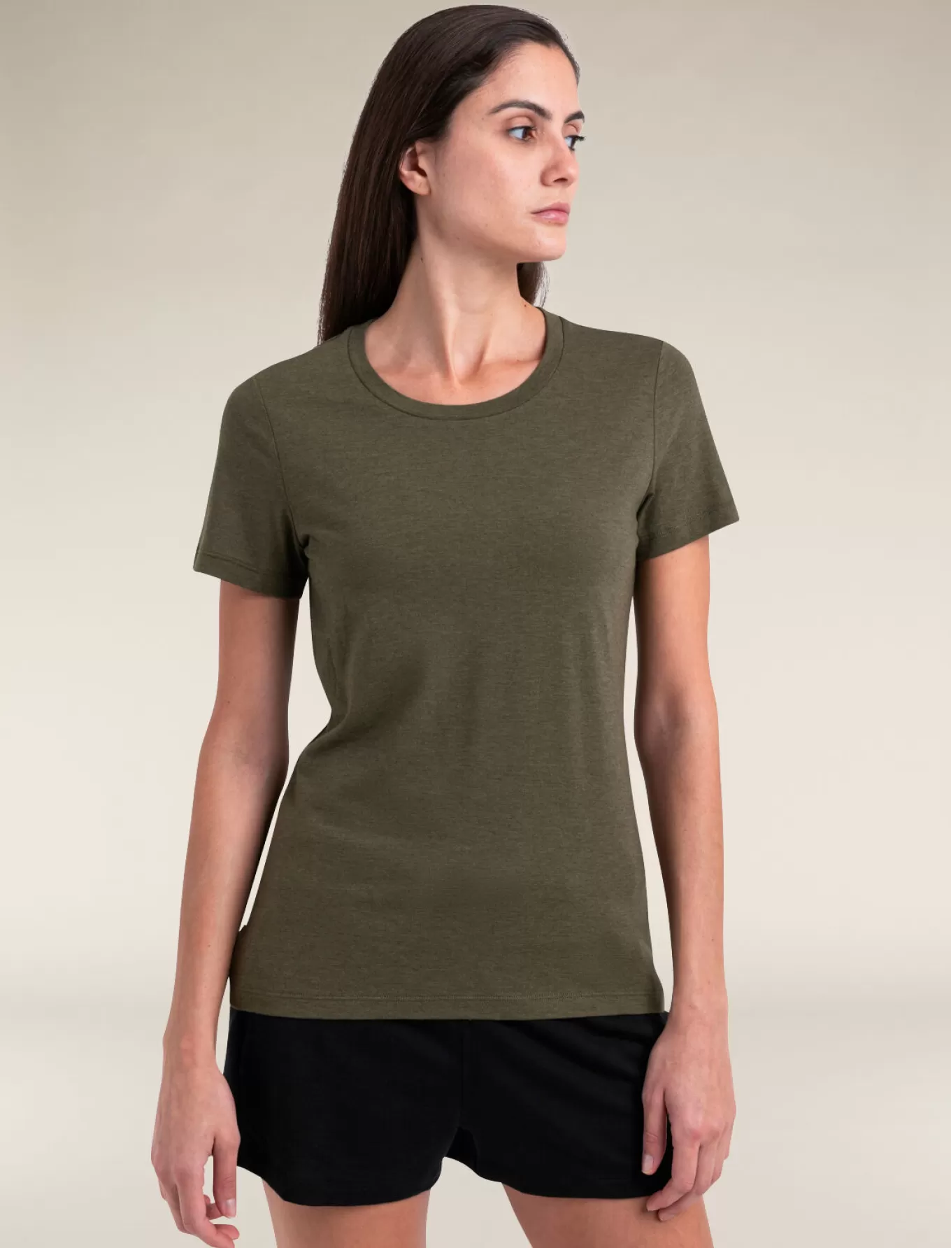Outlet Icebreaker Merinomix Central Classic T-Shirt Damen Loden