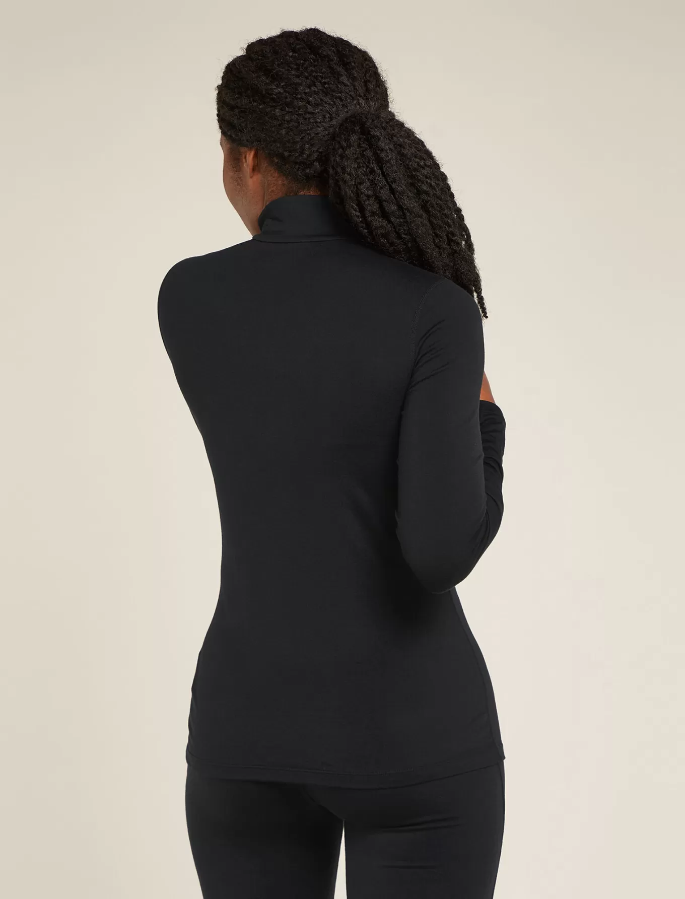 Sale Icebreaker Merinomix Core Heavyweight Half-Zip-Thermo-Langarmshirt Damen Black