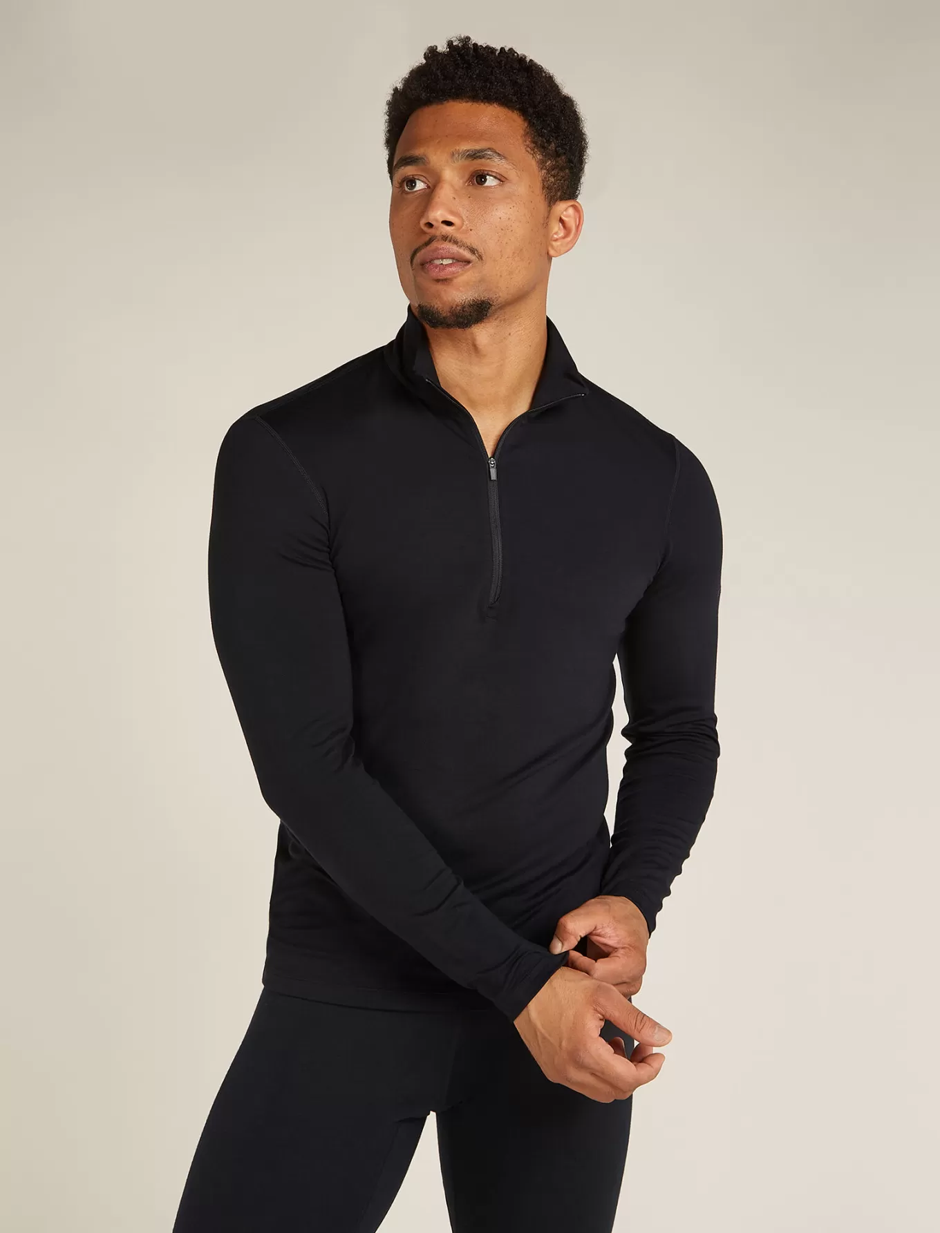 Store Icebreaker Merinomix Core Heavyweight Half-Zip-Thermo-Langarmshirt Herren Black