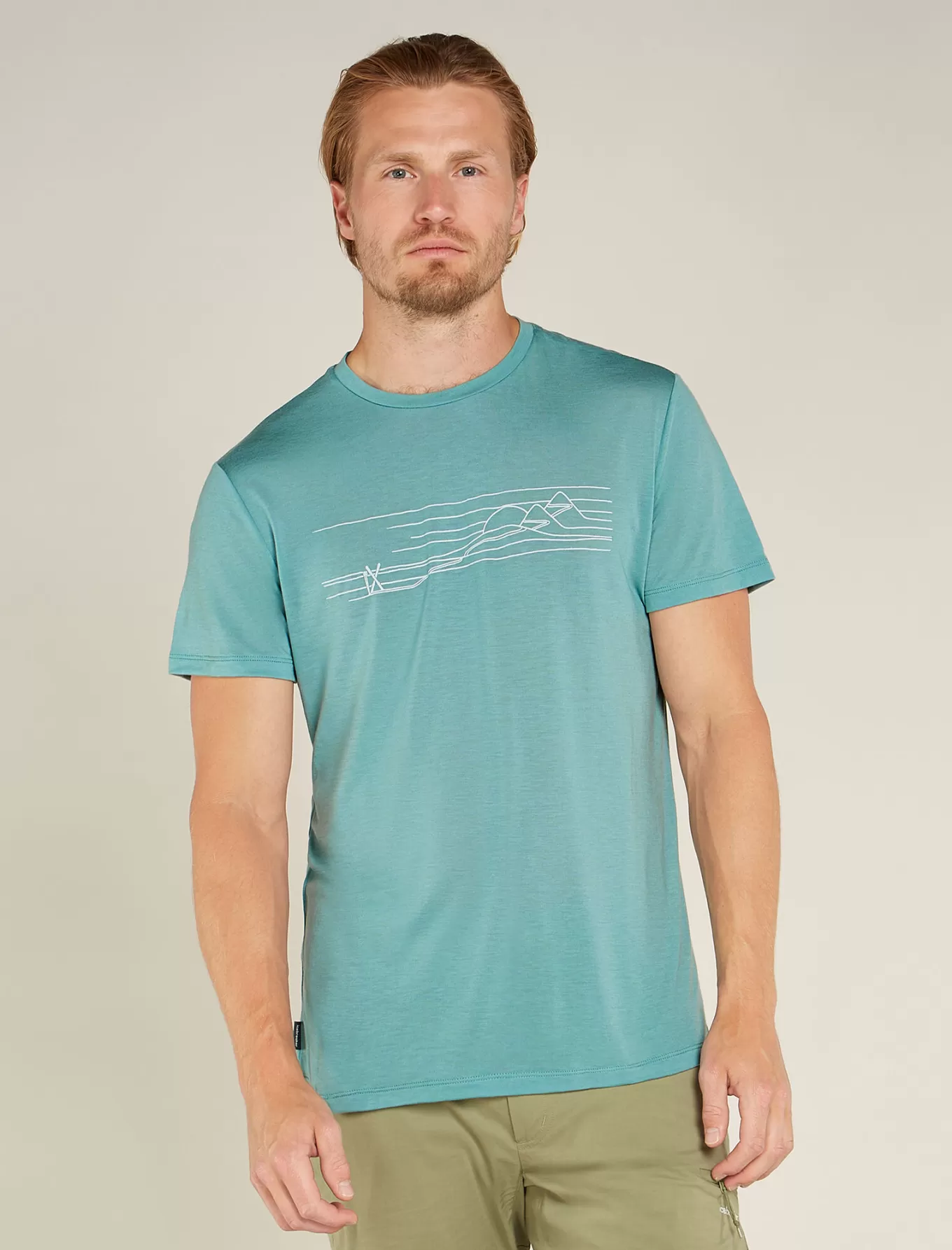 Best Icebreaker Merinomix Core T-Shirt Ski Stripes Herren CloudRay