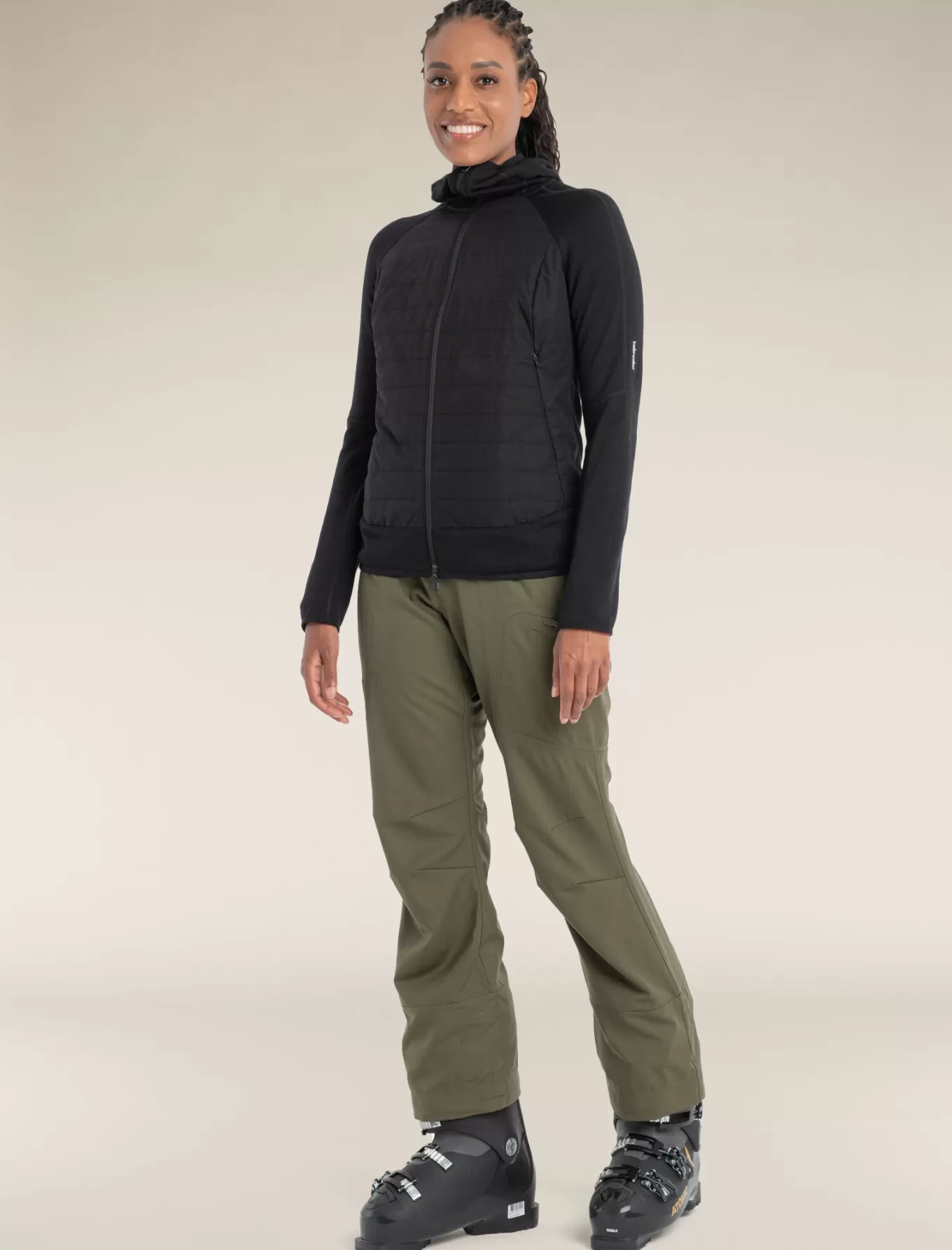 Shop Icebreaker Merinomix Quantum Hybrid Zip-Hoodie Damen Black