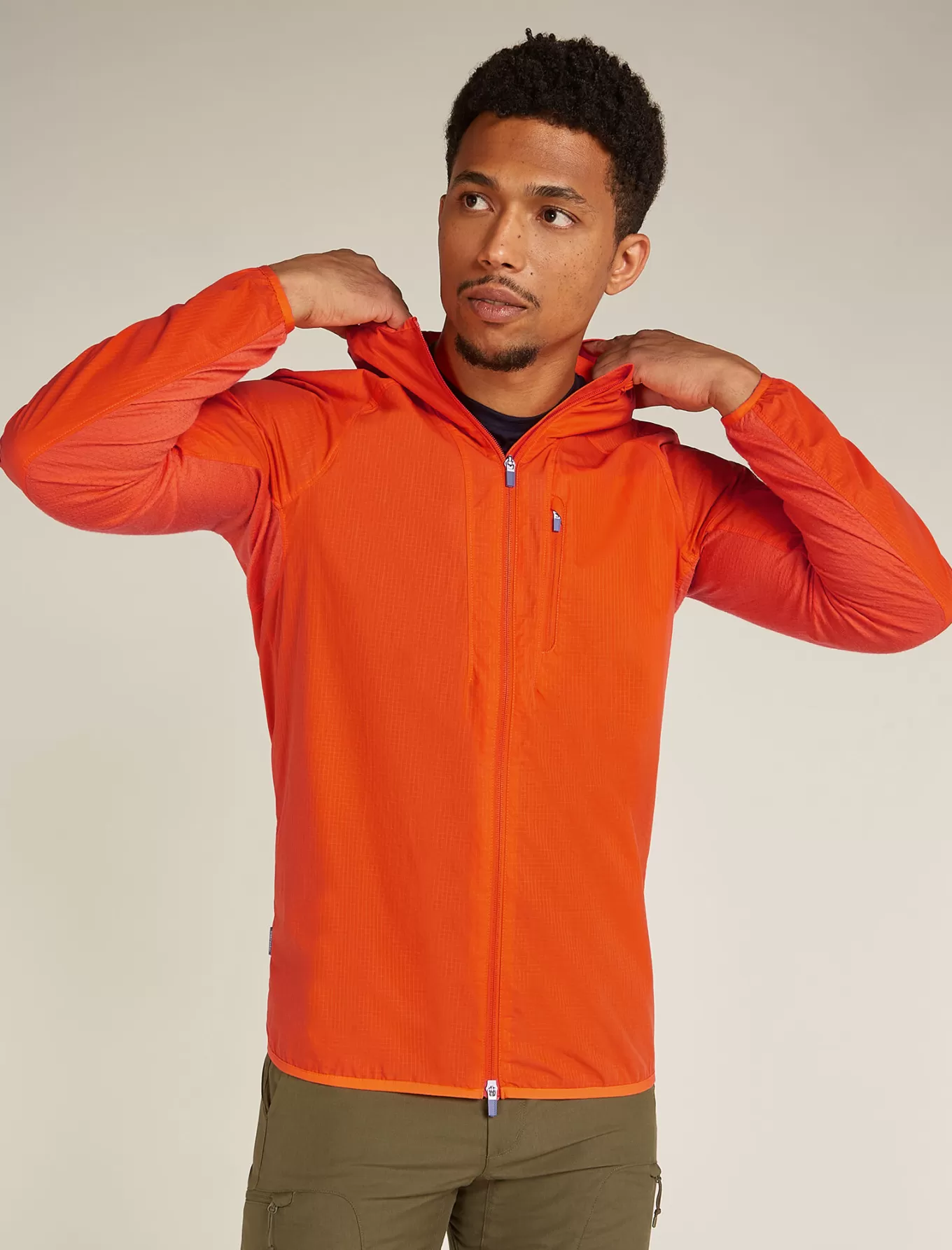 Fashion Icebreaker Shell+™ Merino Cotton Windbreaker Herren Blaze